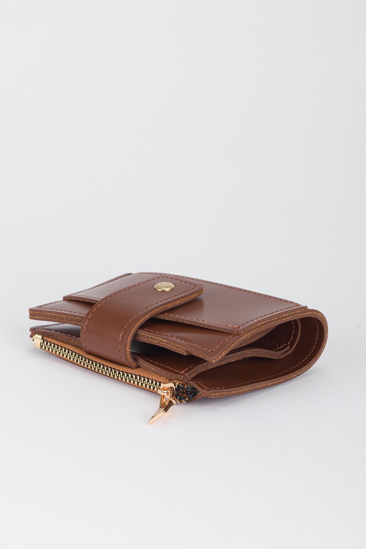 Patlı Kante Cüzdan Taba