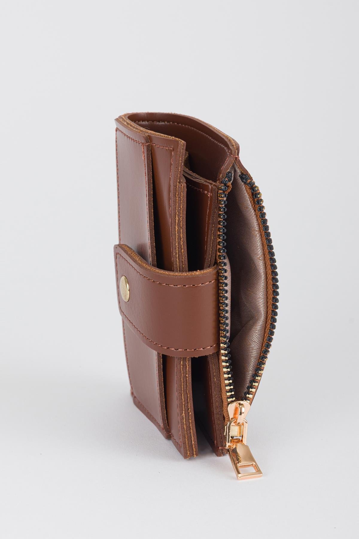 Patlı Kante Cüzdan Taba