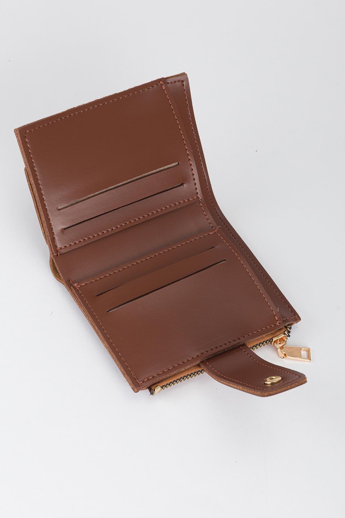 Patlı Kante Cüzdan Taba