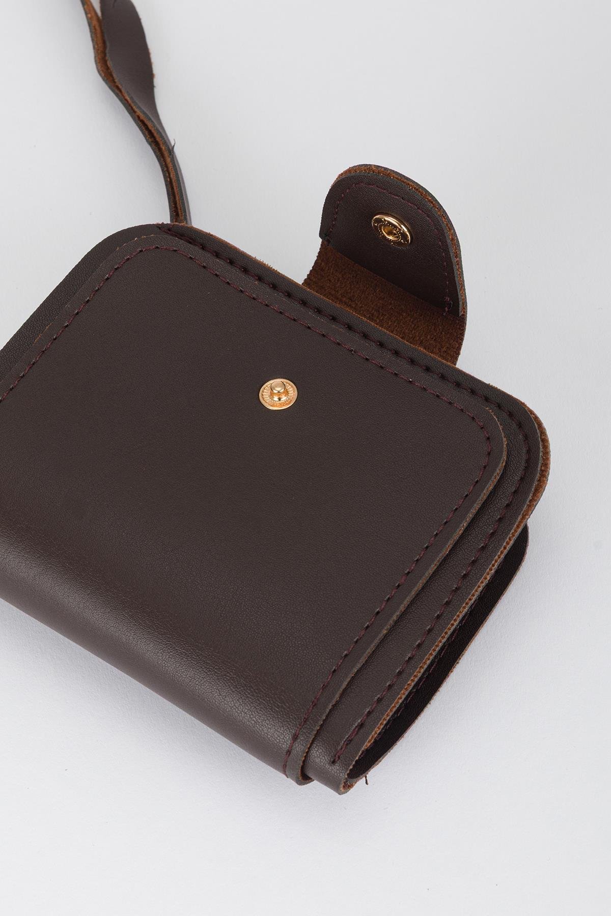 Patlı Kante Kumaş Cüzdan Kahve