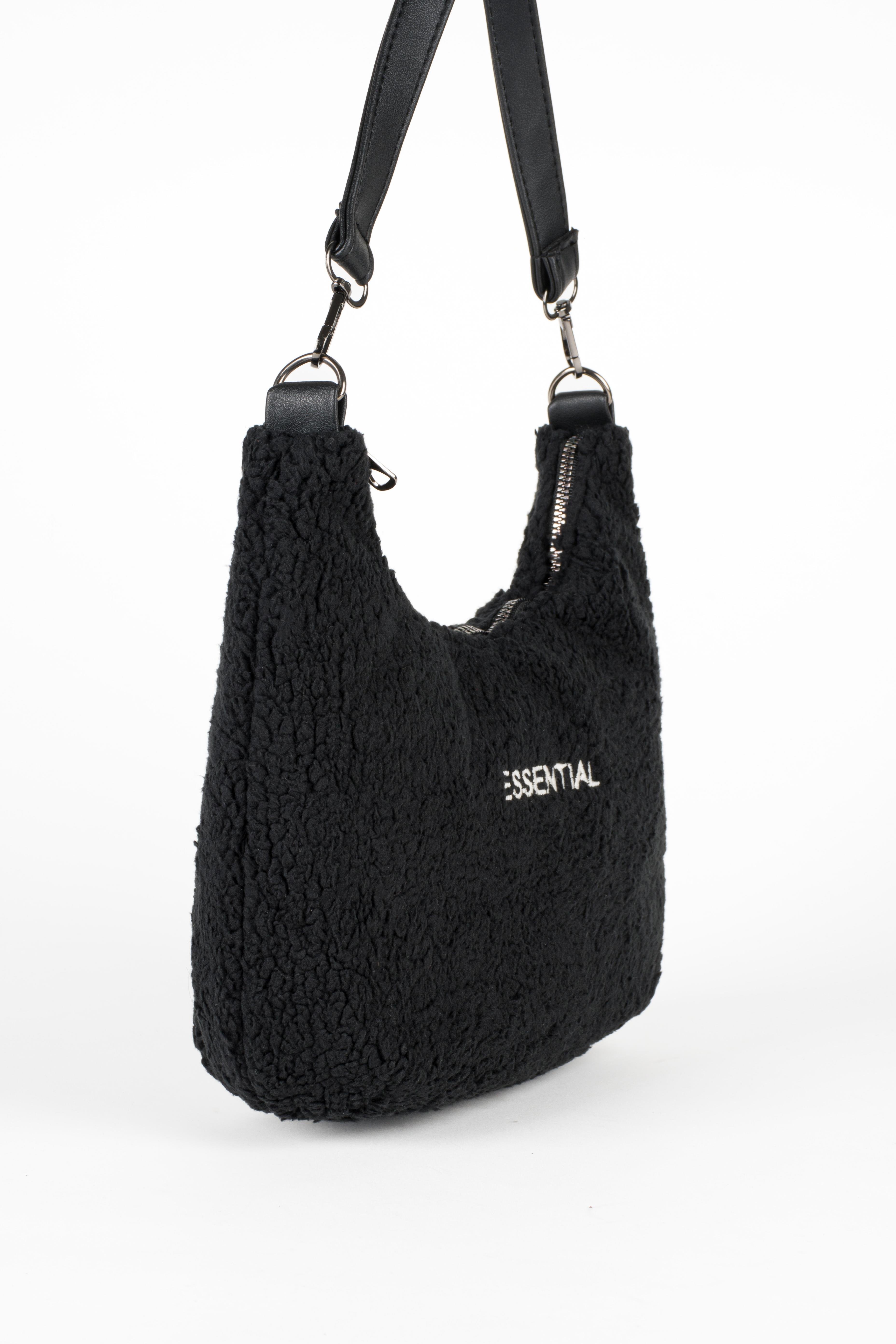 Peluş Baget Çanta Siyah