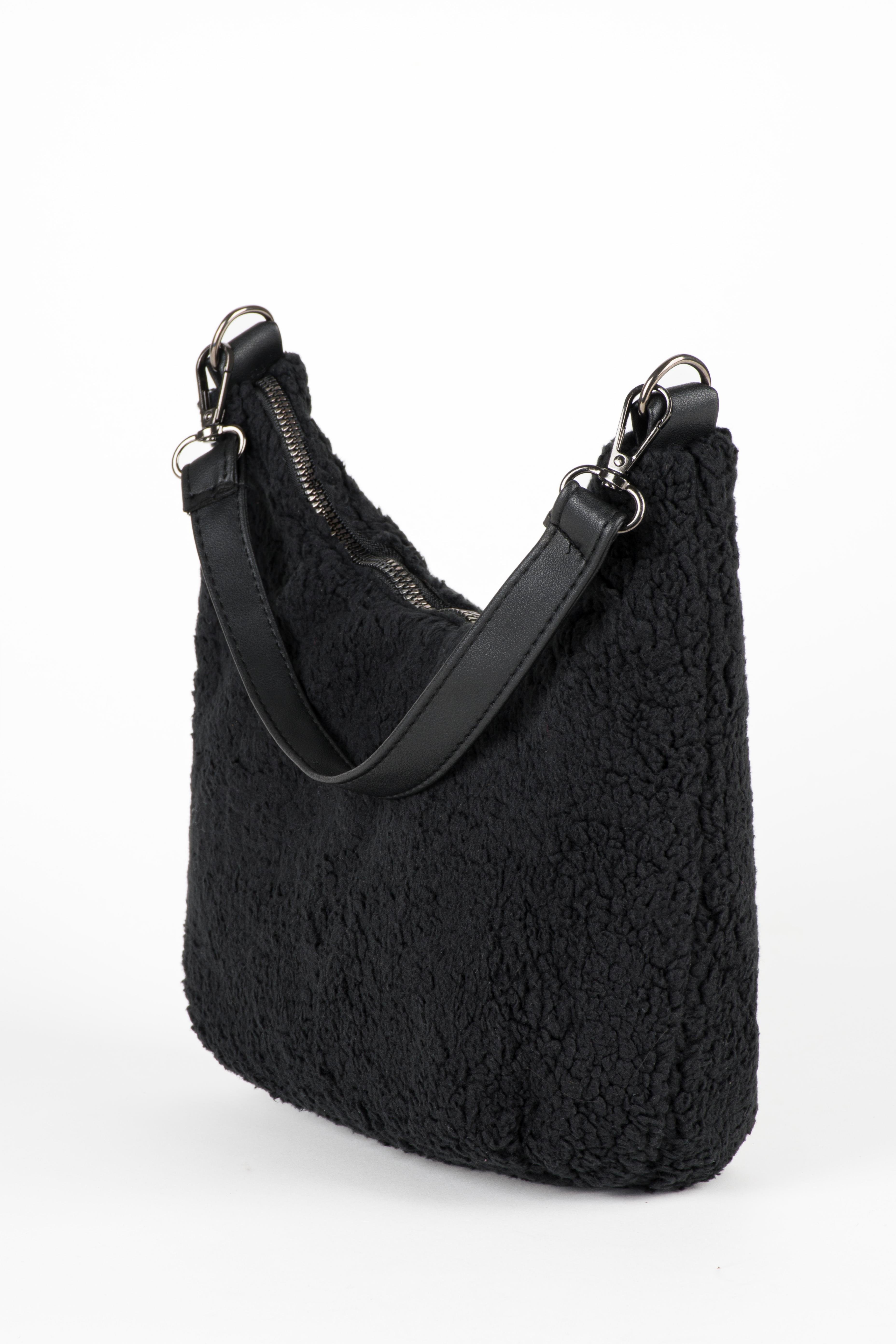 Peluş Baget Çanta Siyah