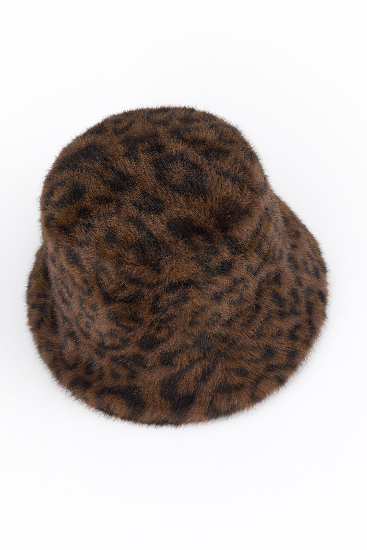 Peluş Kova Şapka Leopar