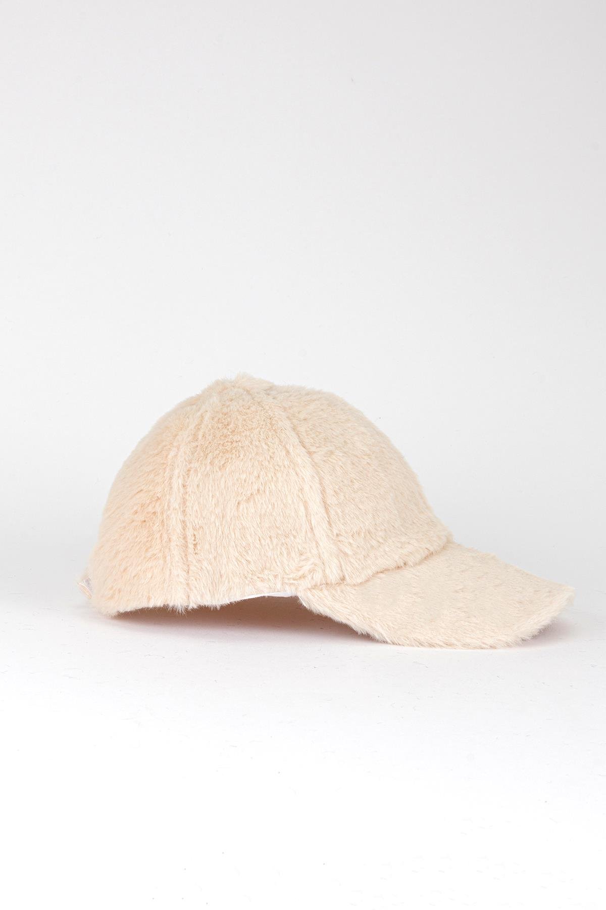 Peluş Şapka Bej