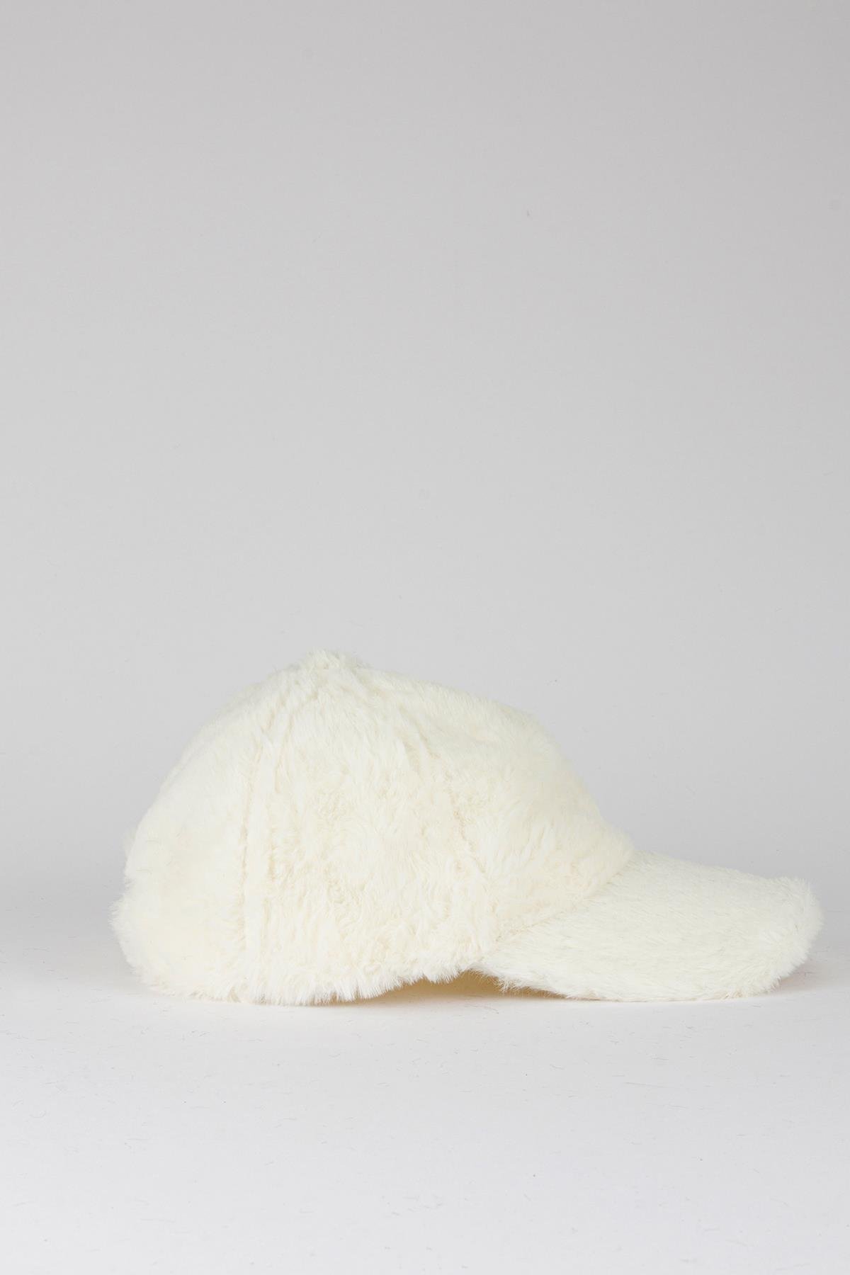 Peluş Şapka Ekru