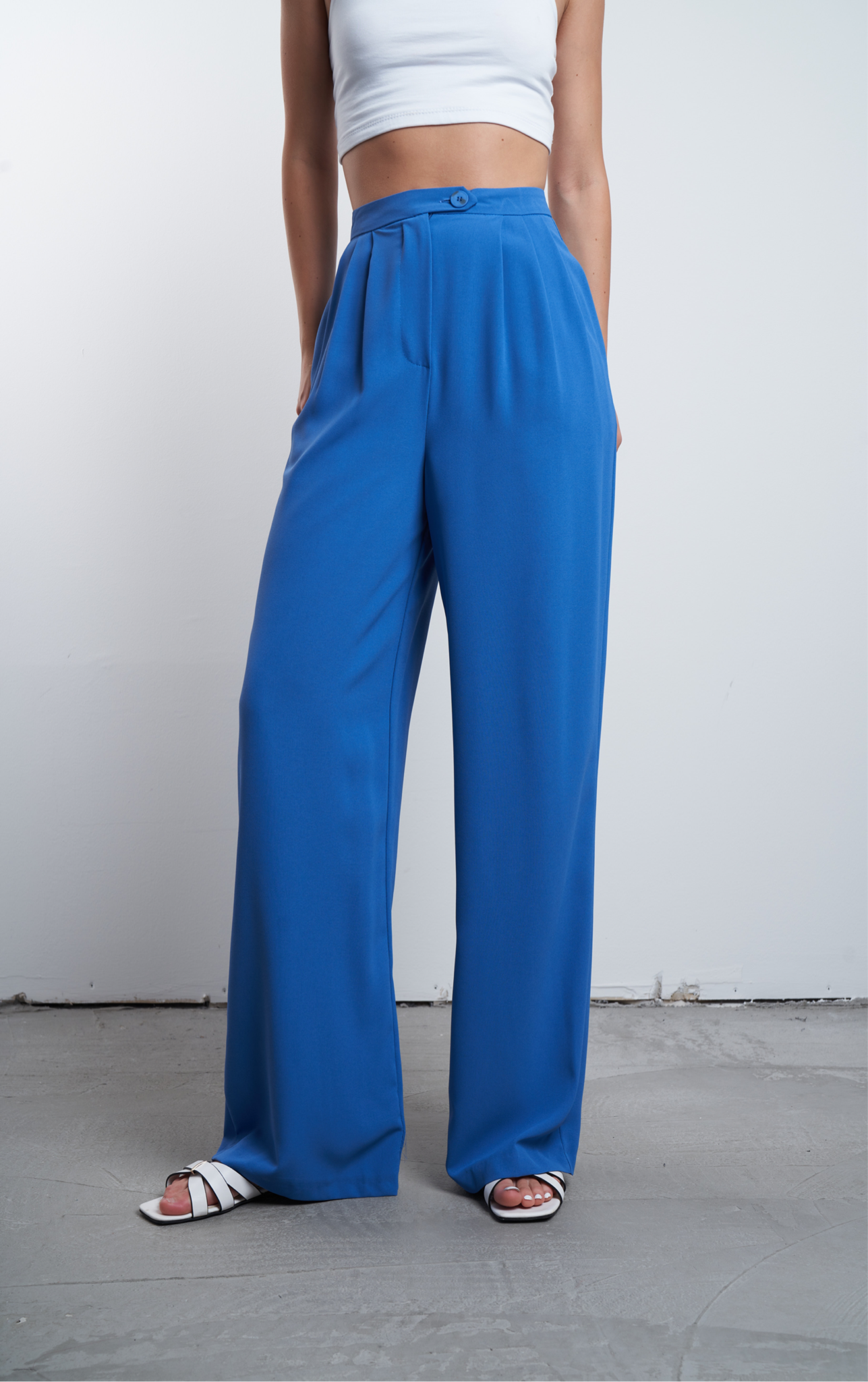 Pile Detaylı Pantolon Indigo