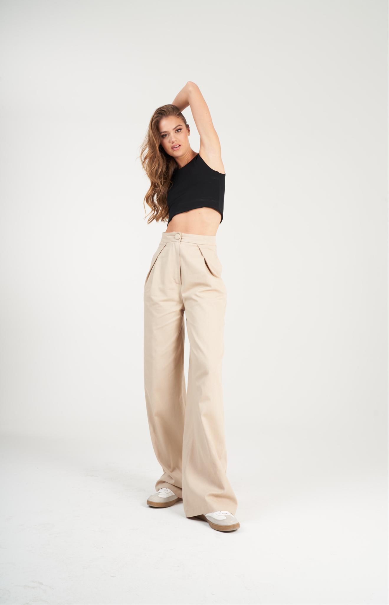 Pile Detaylı Relax Fit Pantolon Vizon