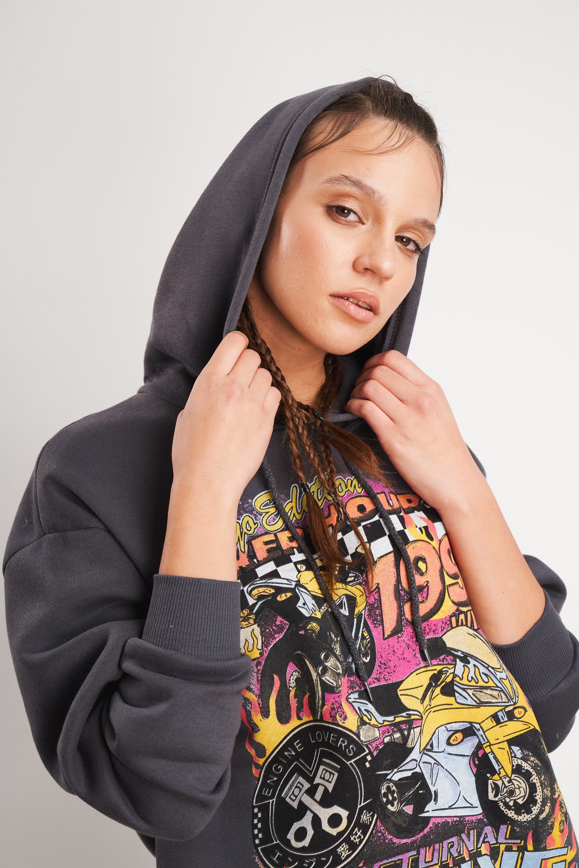 Racing Baskılı Sweatshirt