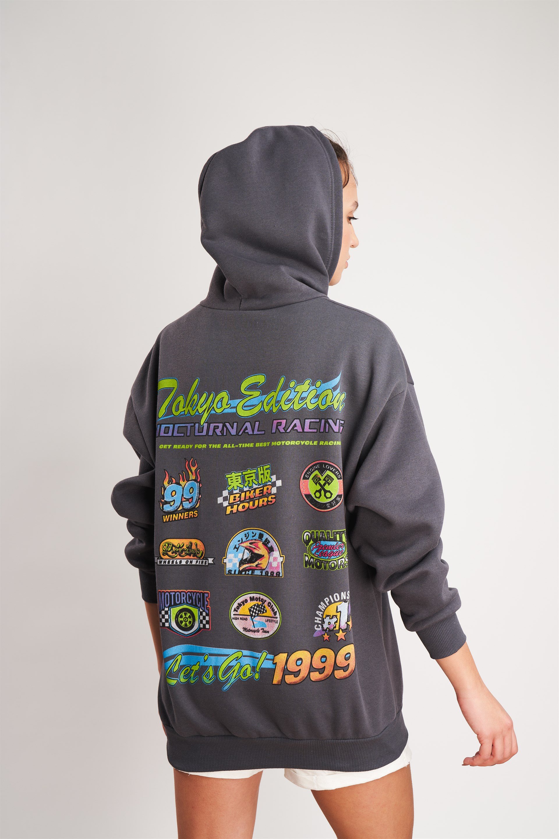 Racing Baskılı Sweatshirt