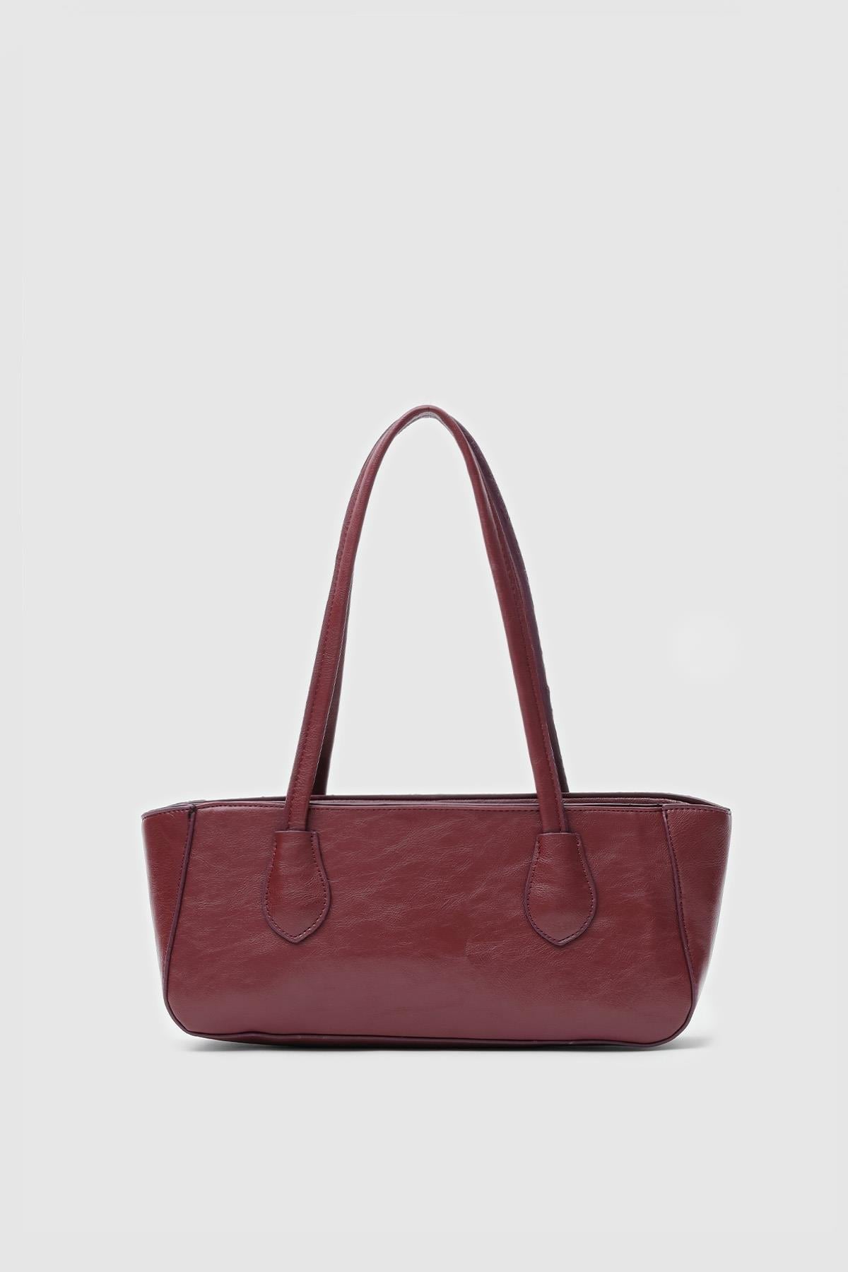 Retro Baget Çanta Bordo