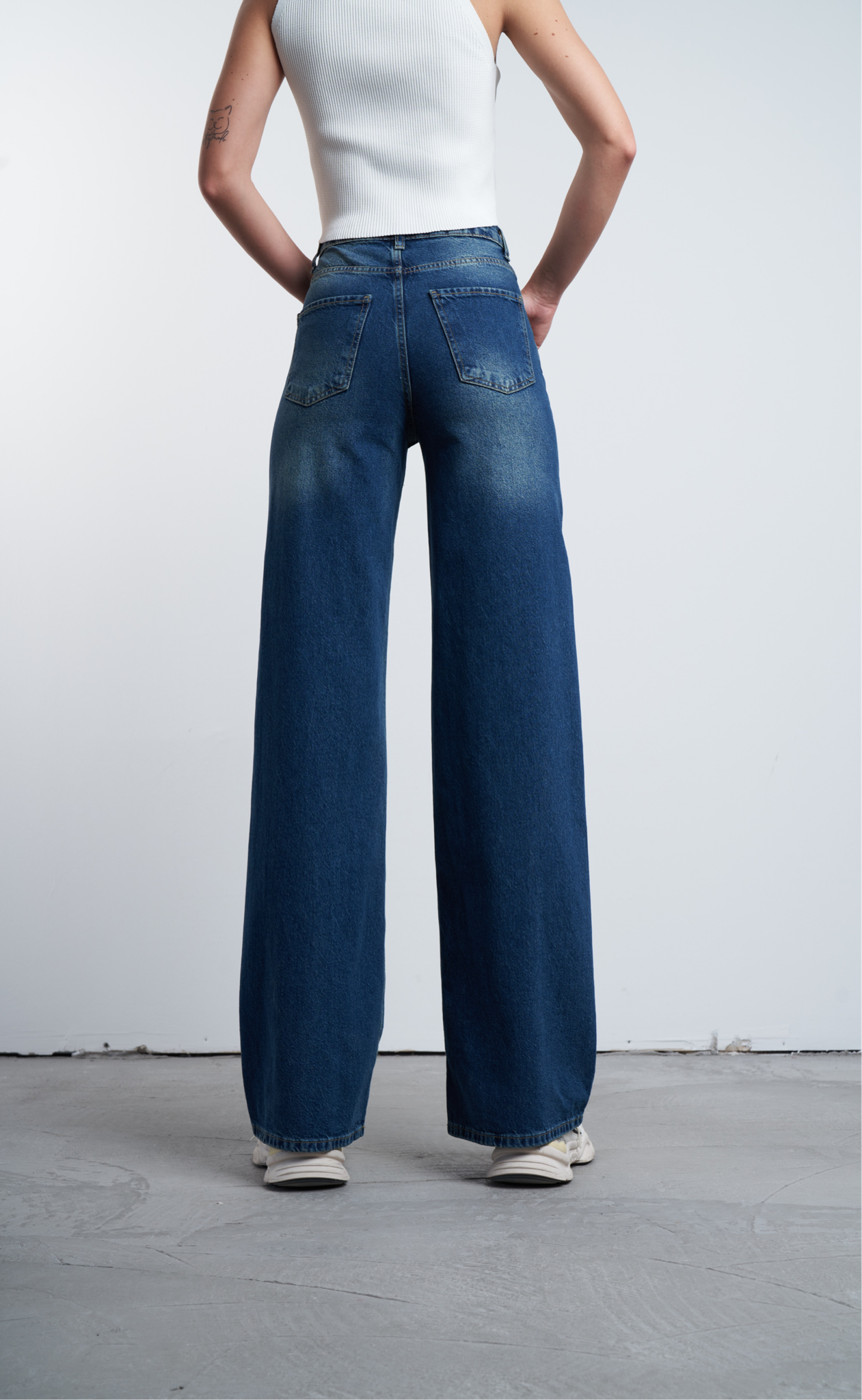 Retro Jean Pantolon Tint Yeşil