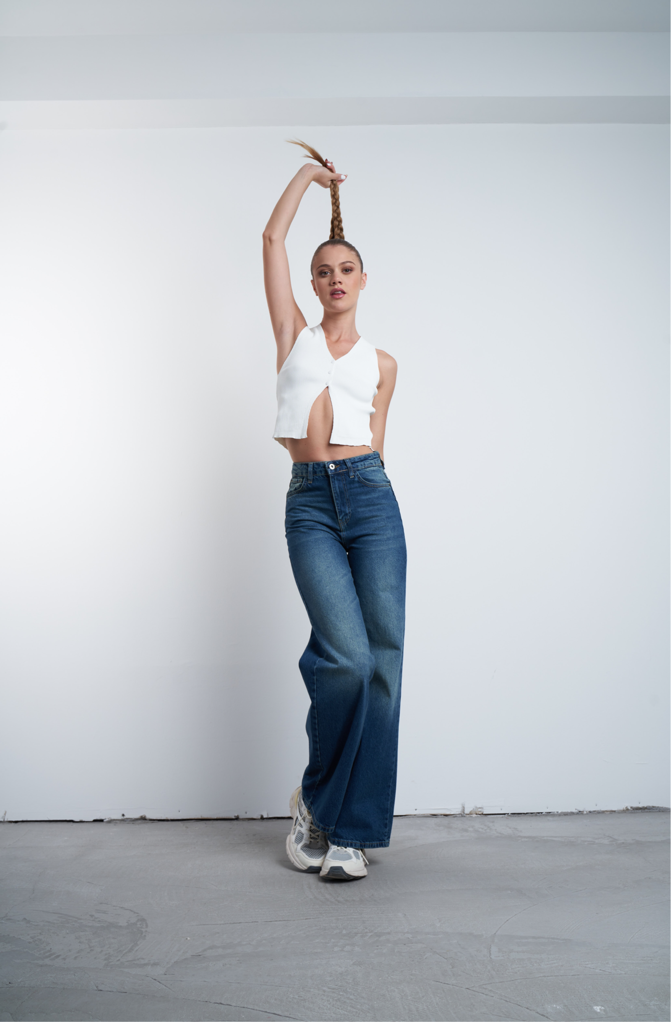 Retro Jean Pantolon Tint Yeşil