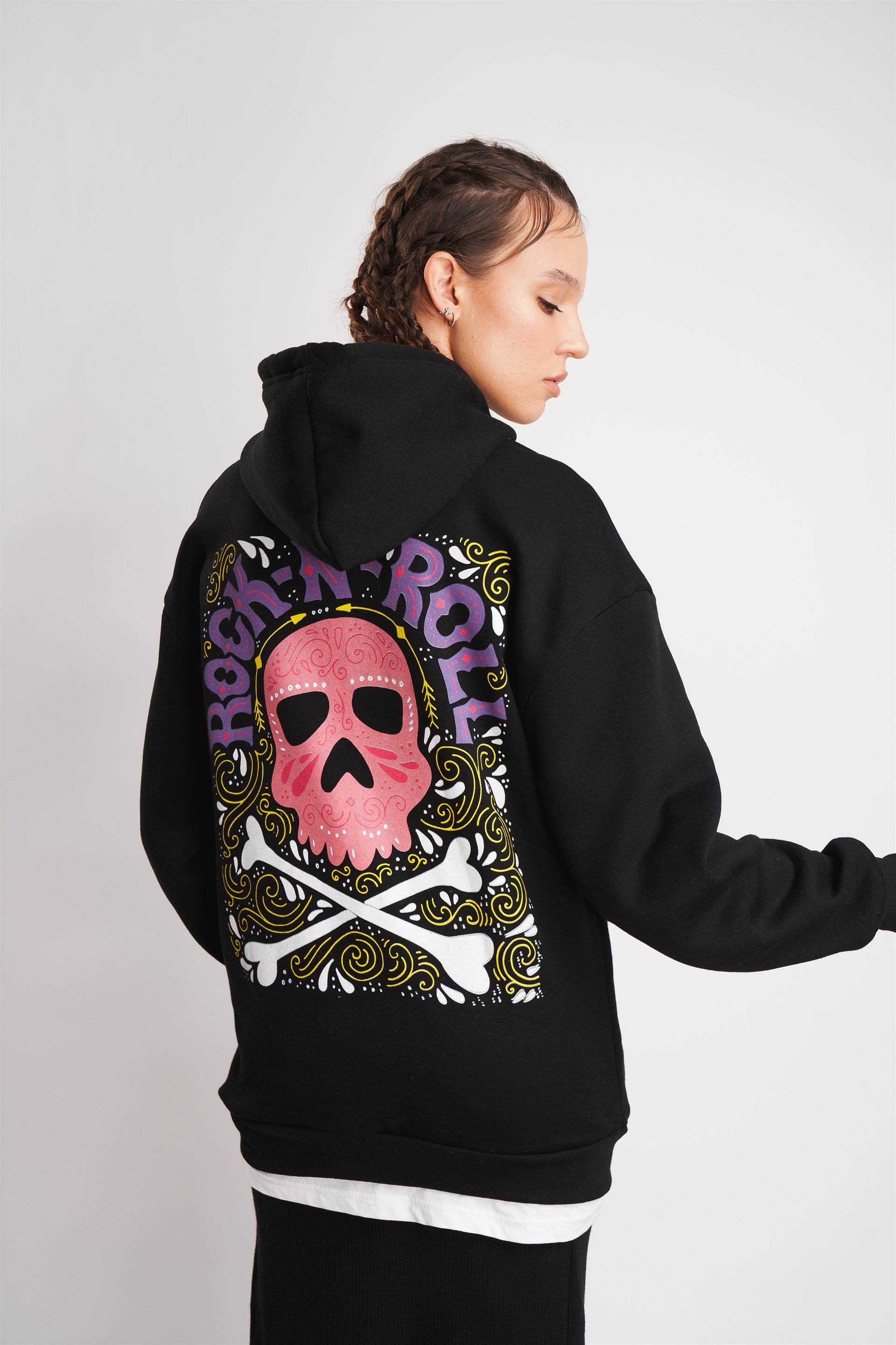Rock N Roll Baskılı Sweatshirt