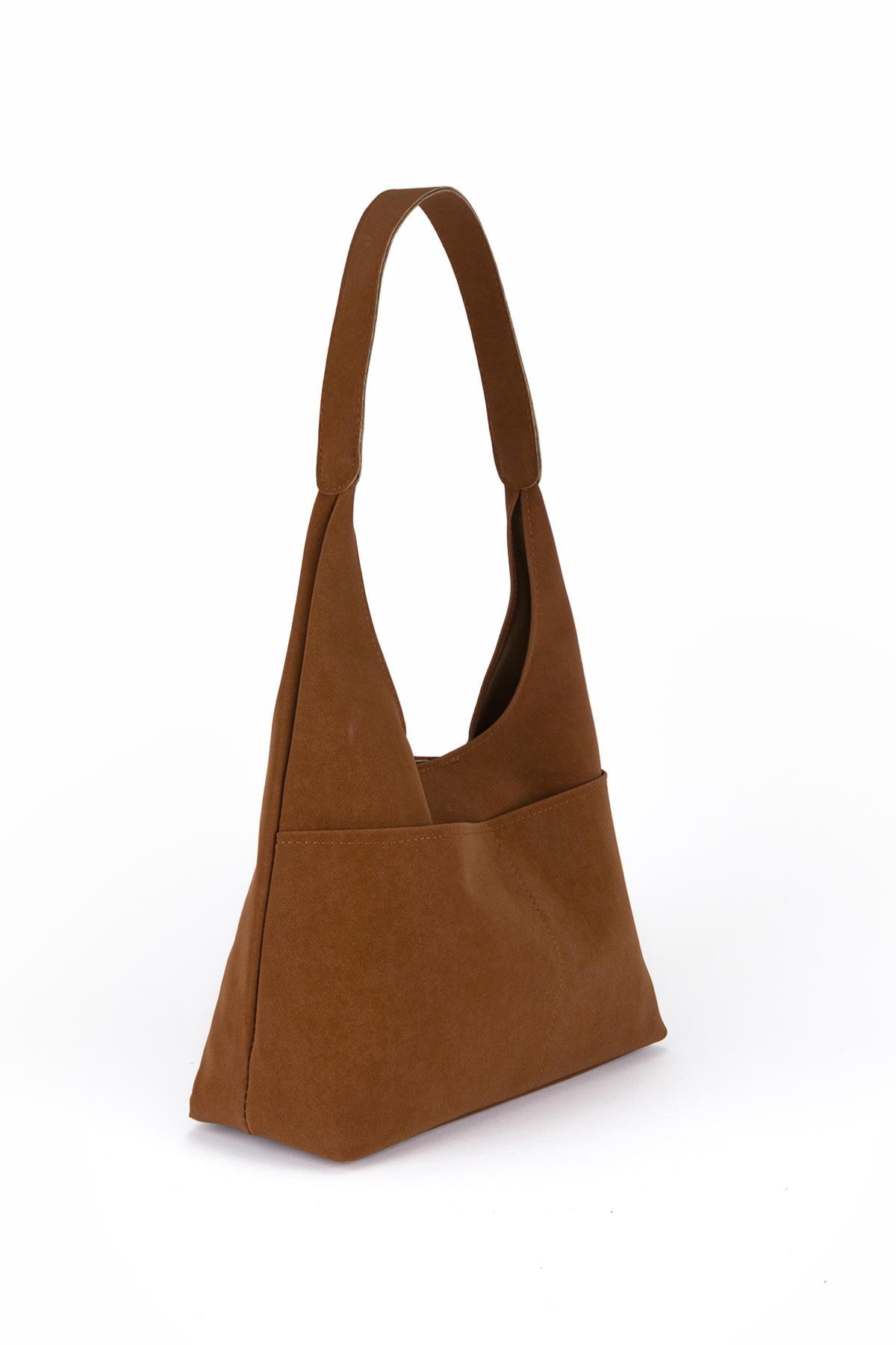 Salaş Süet Omuz Çantası Taba