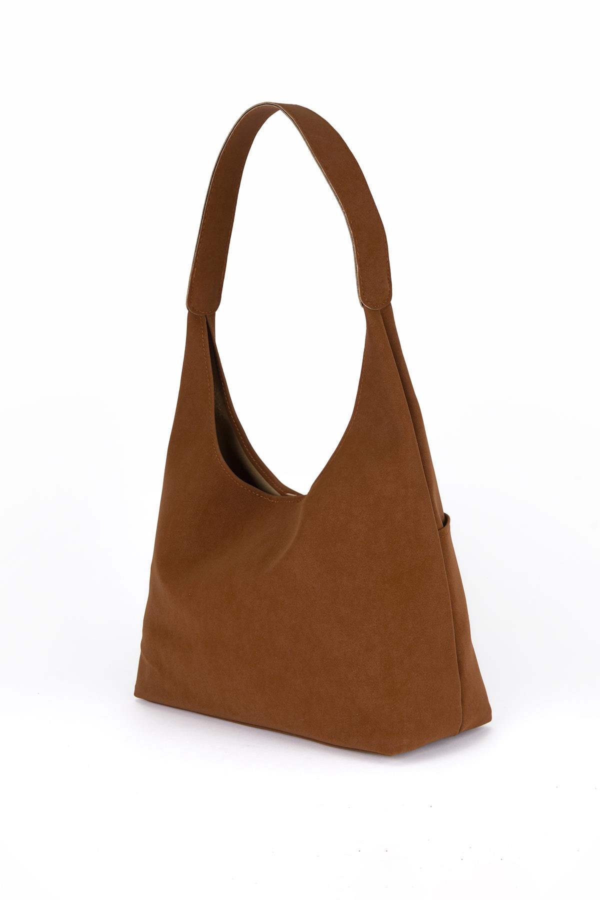 Salaş Süet Omuz Çantası Taba