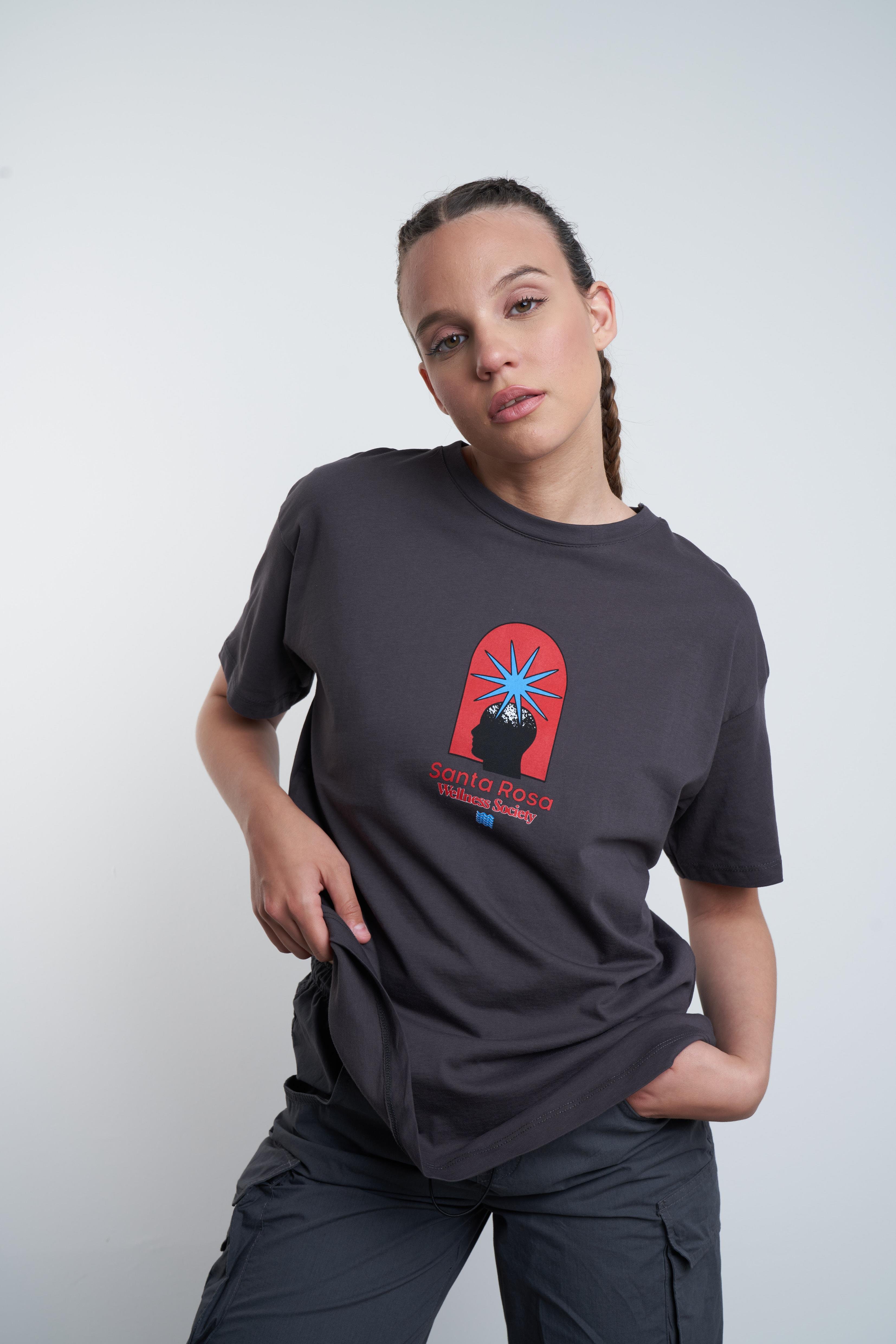 Santa Rosa Baskılı T-shirt Antrasit