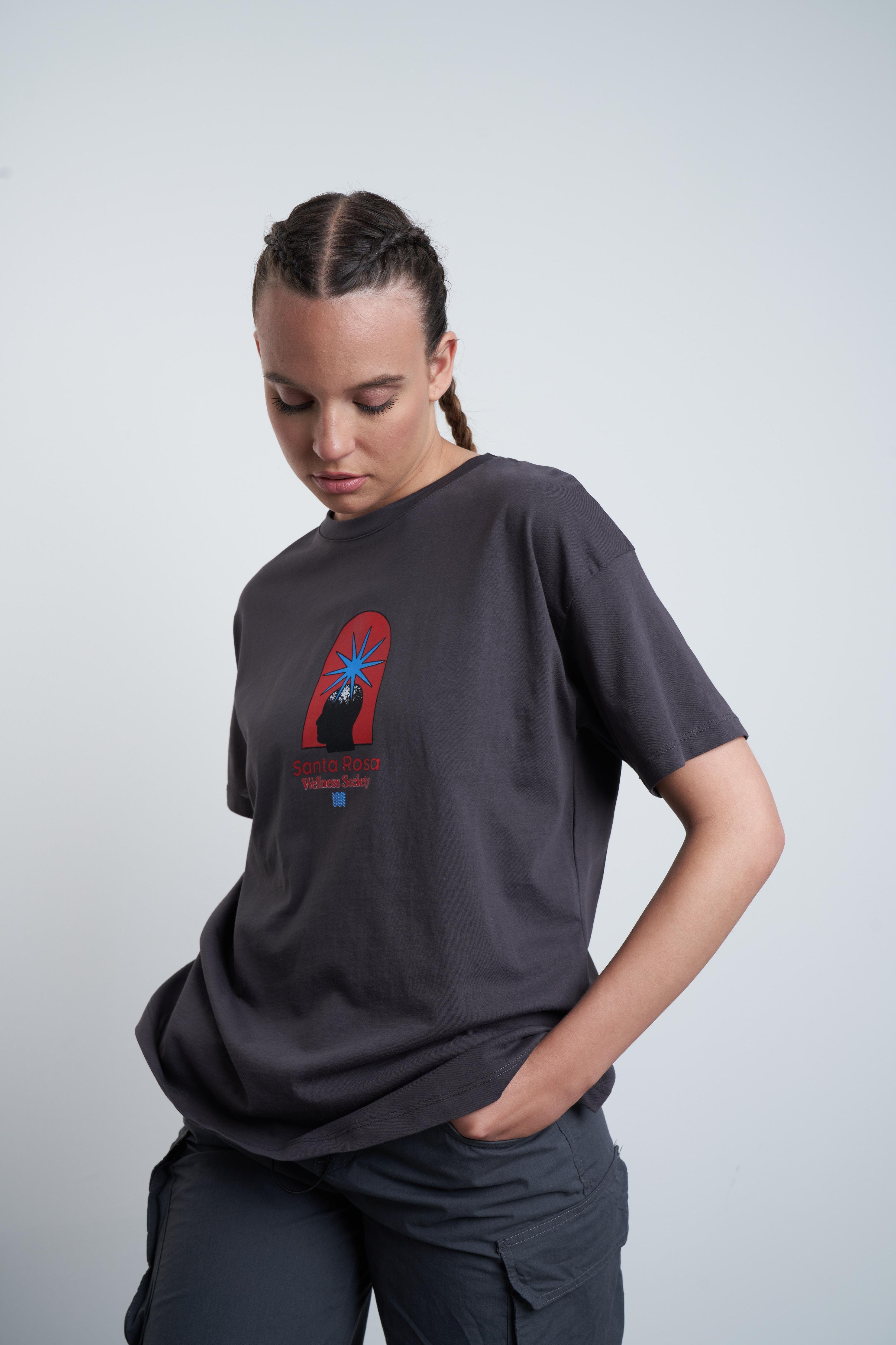 Santa Rosa Baskılı T-shirt Antrasit