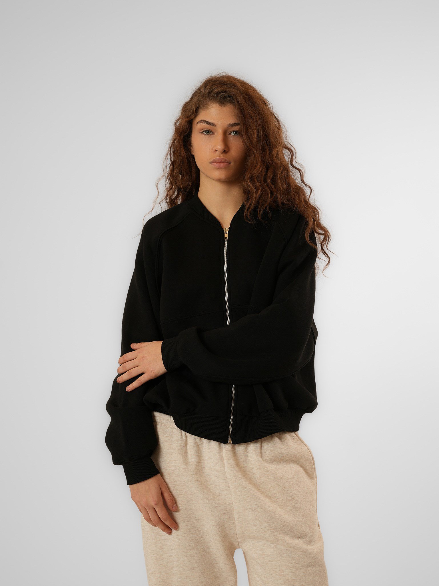 Şardonlu Sweatmont Siyah