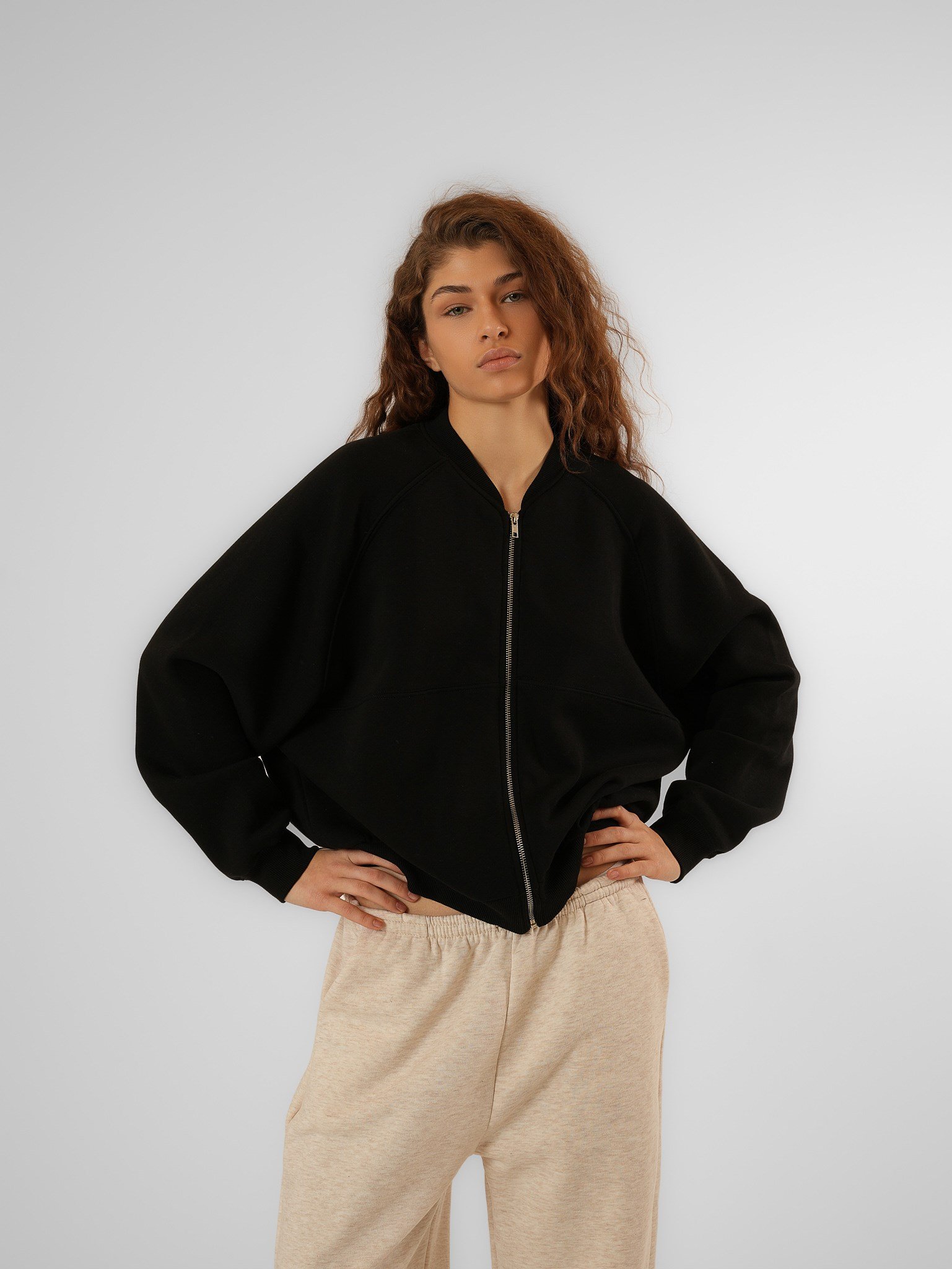 Şardonlu Sweatmont Siyah
