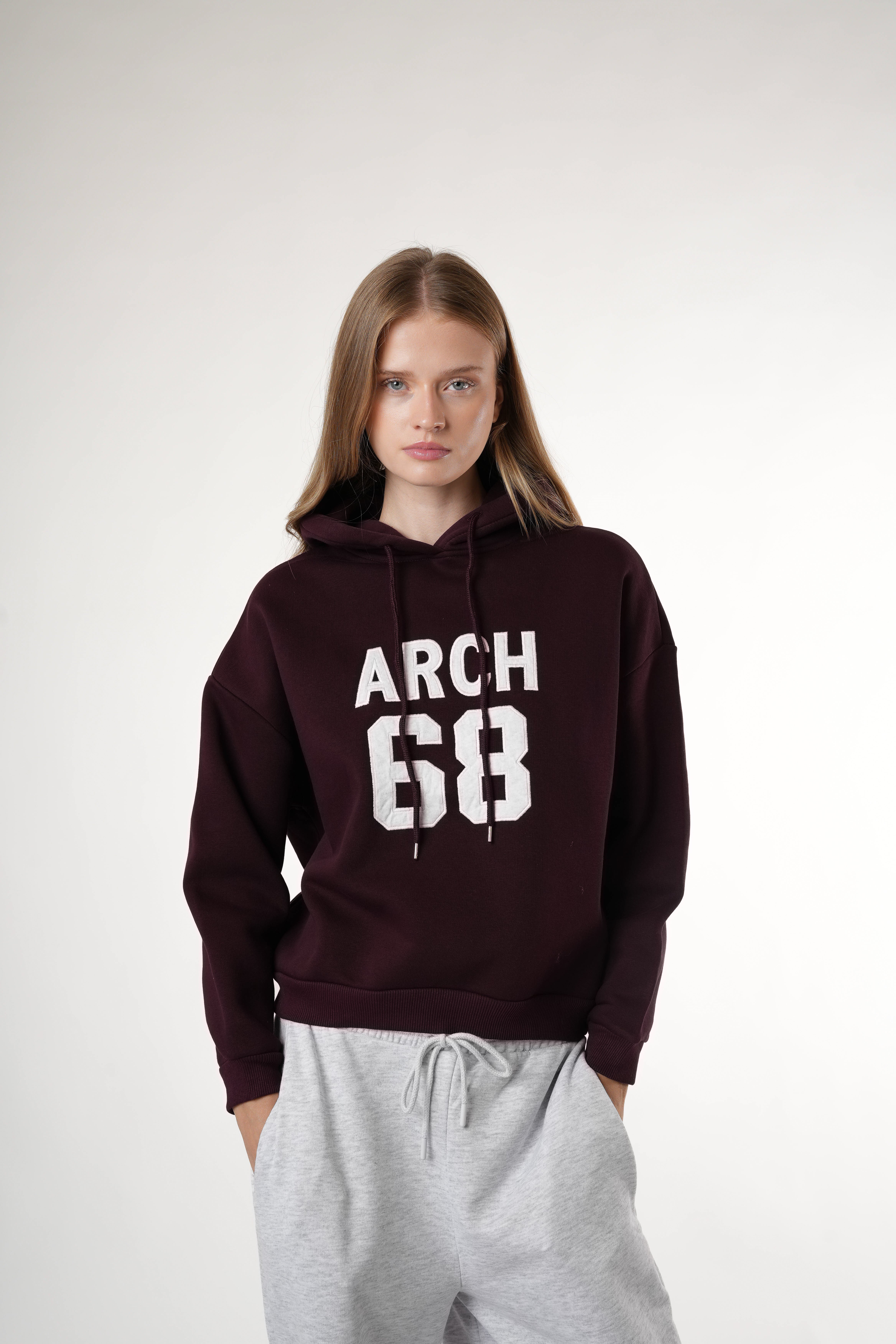 Şardonlu Sweatshirt Mürdüm