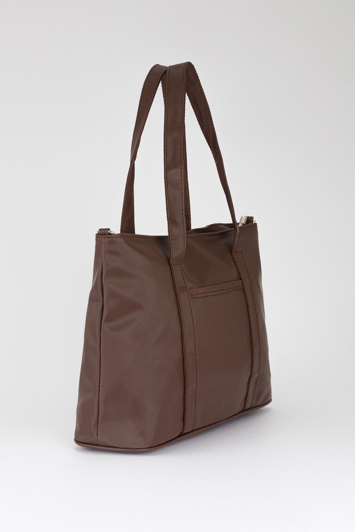 Saten Omuz Çantası Kahve