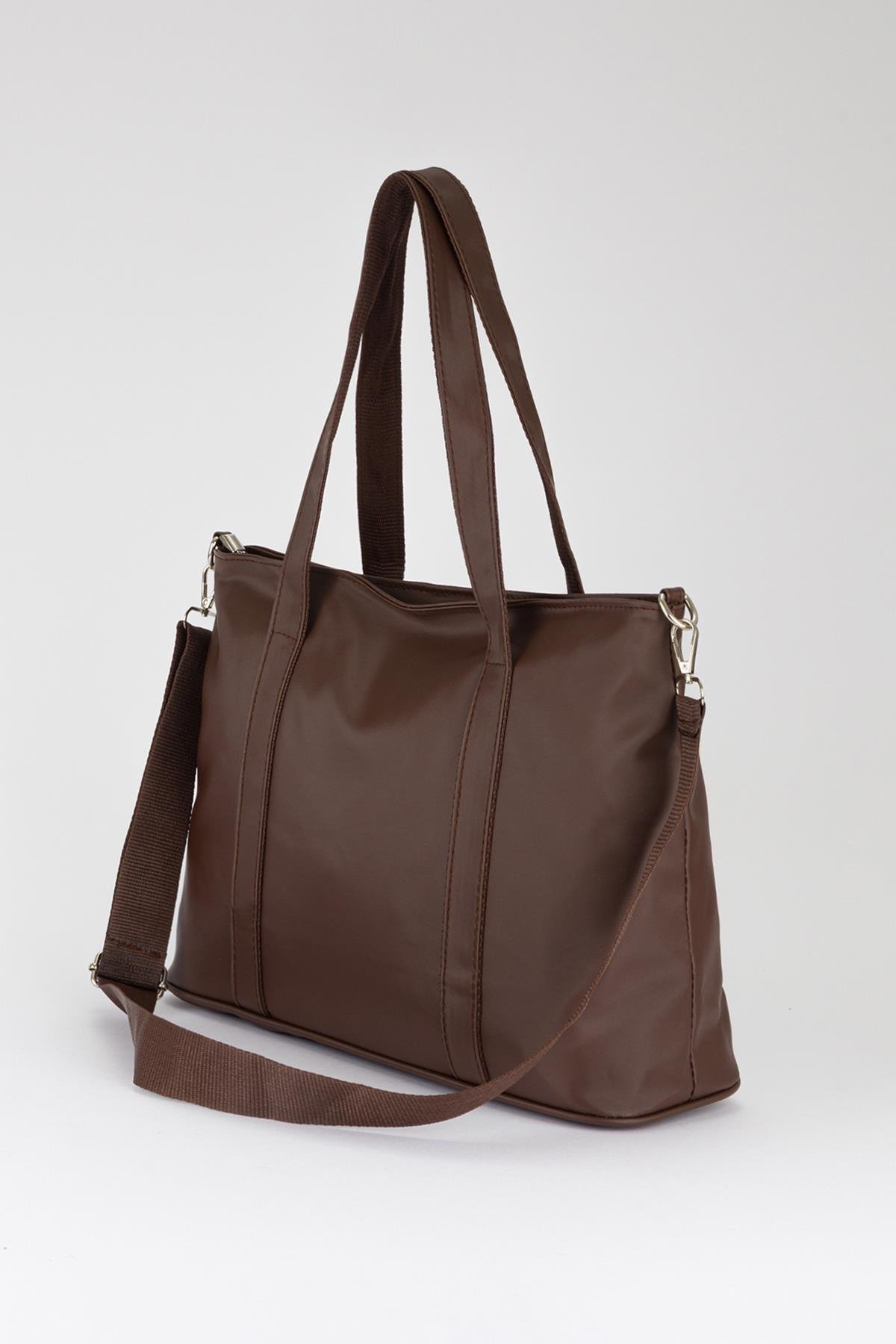 Saten Omuz Çantası Kahve