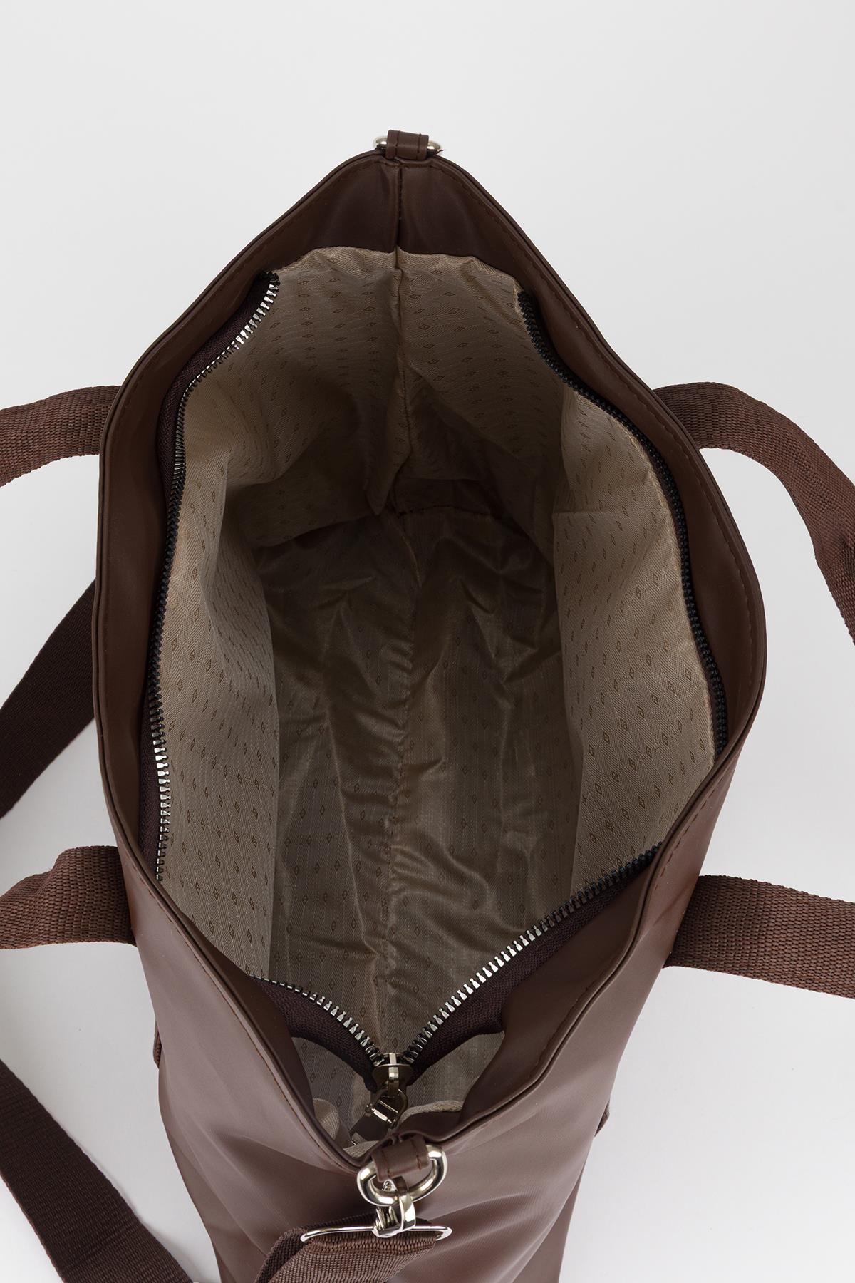 Saten Omuz Çantası Kahve