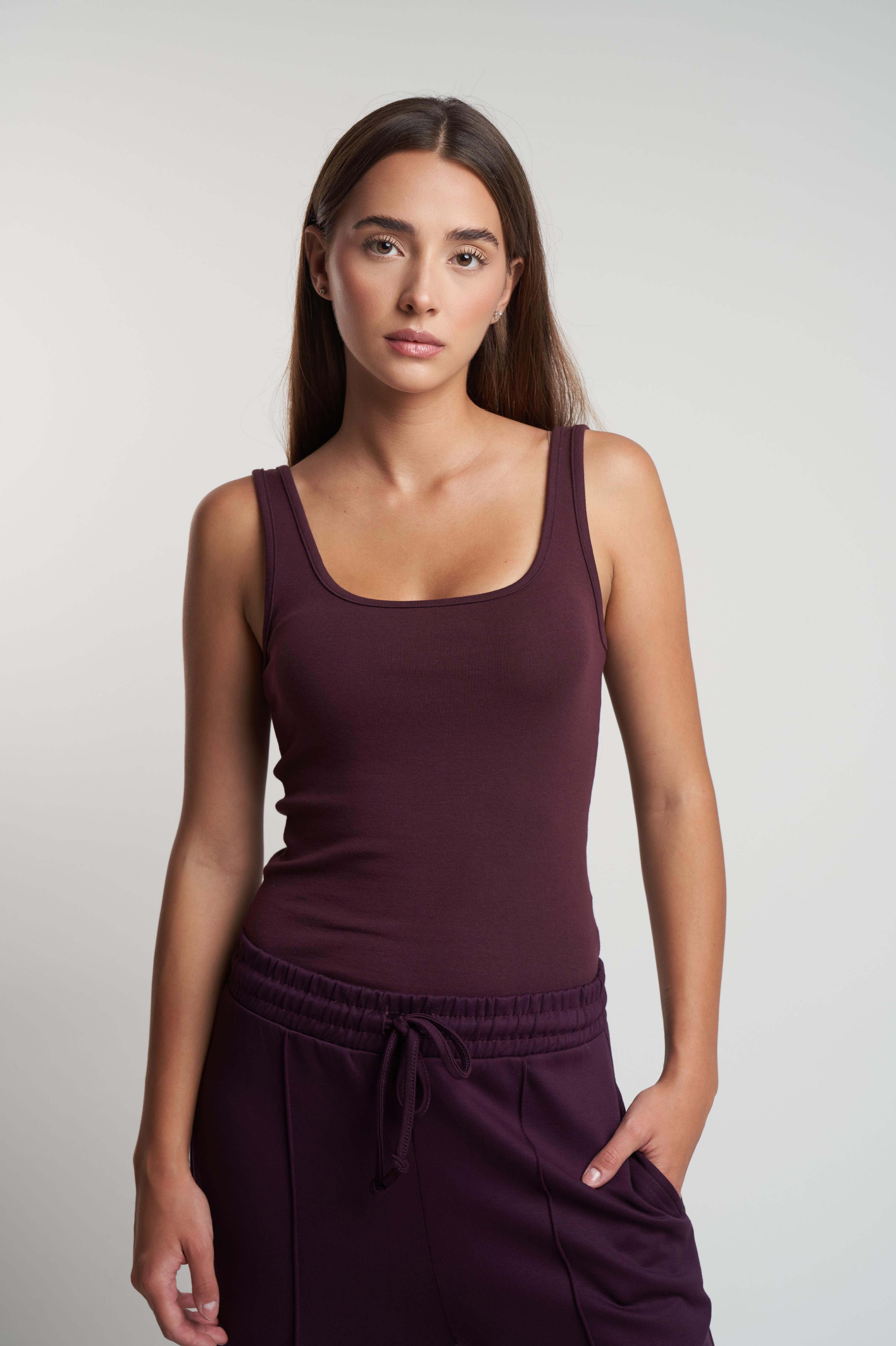 Sıfır Kol Ribana Bluz Mürdüm