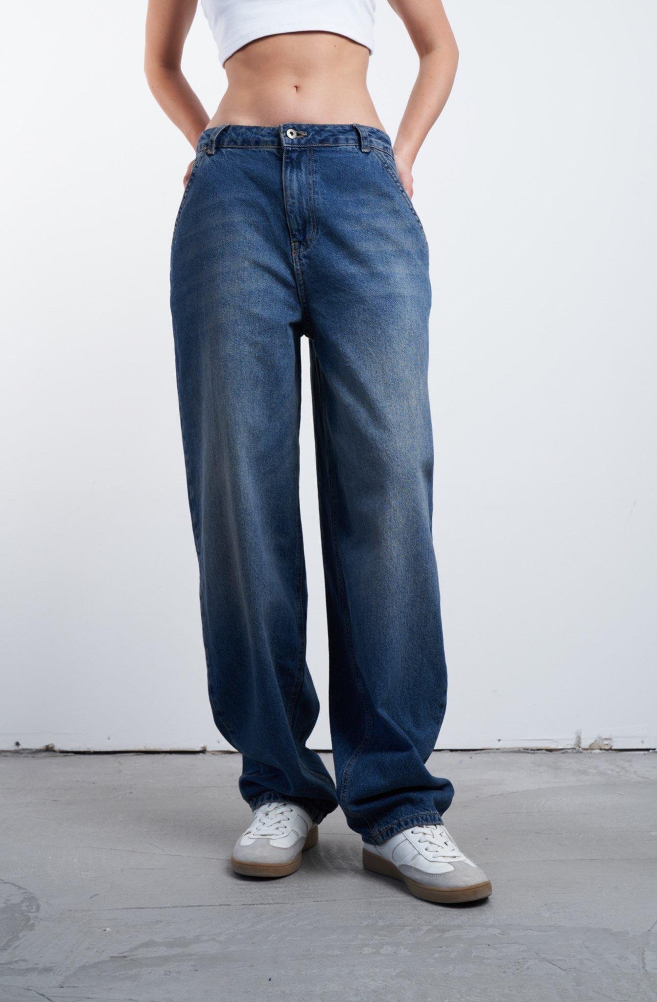 Slouchy Balon Jean Pantolon Kahve Tint