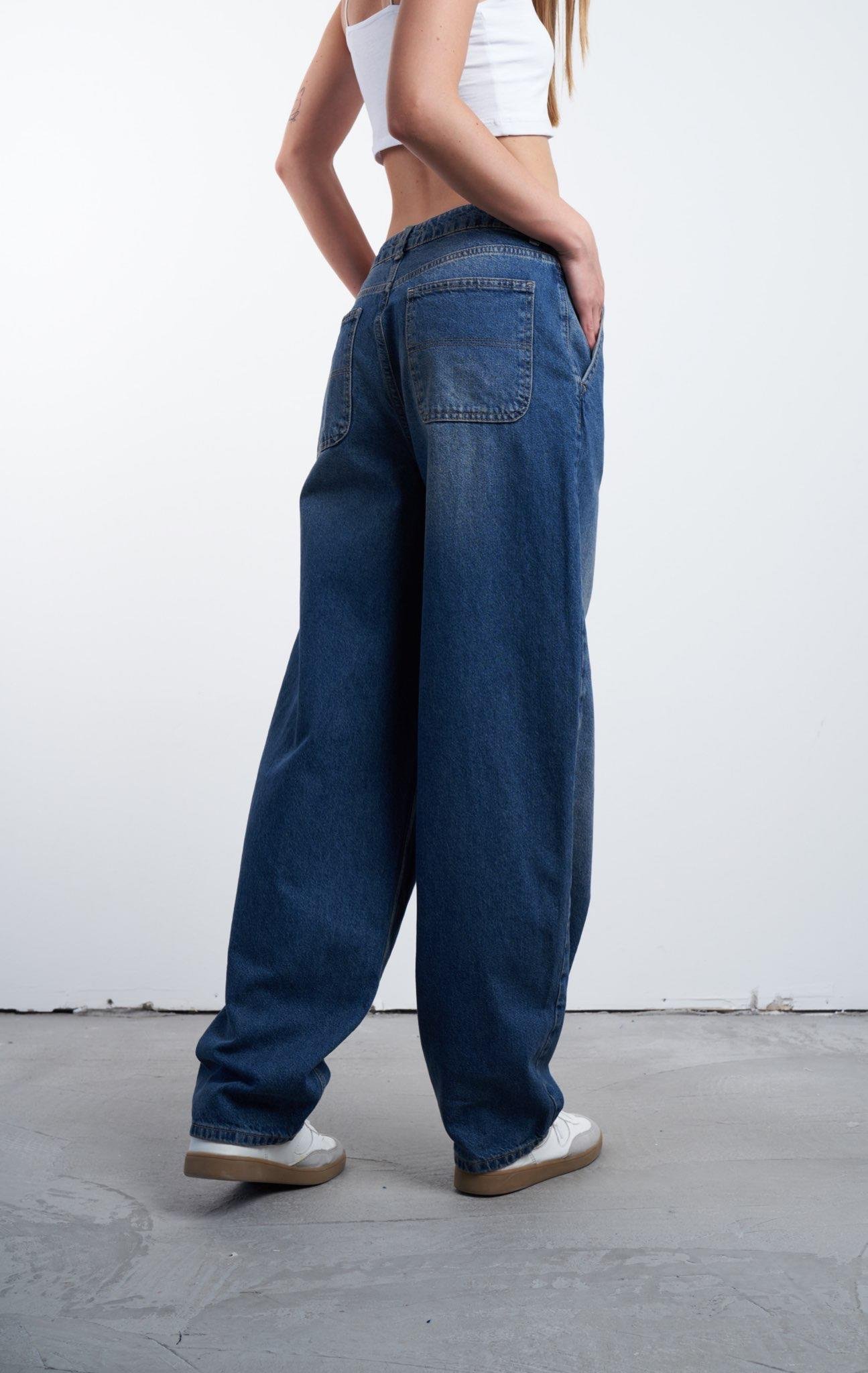 Slouchy Balon Jean Pantolon Kahve Tint