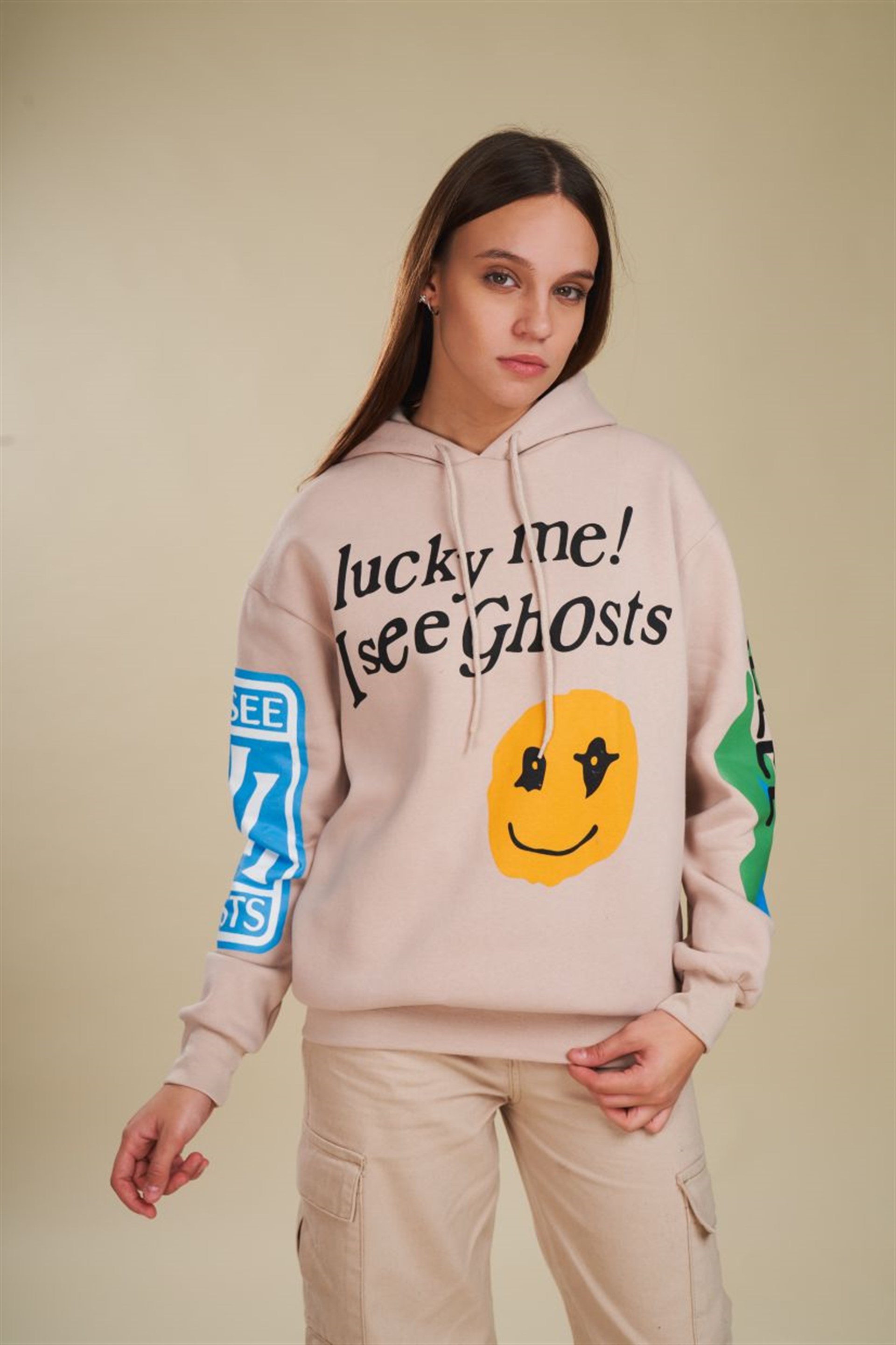 Smile Baskılı Sweatshirt