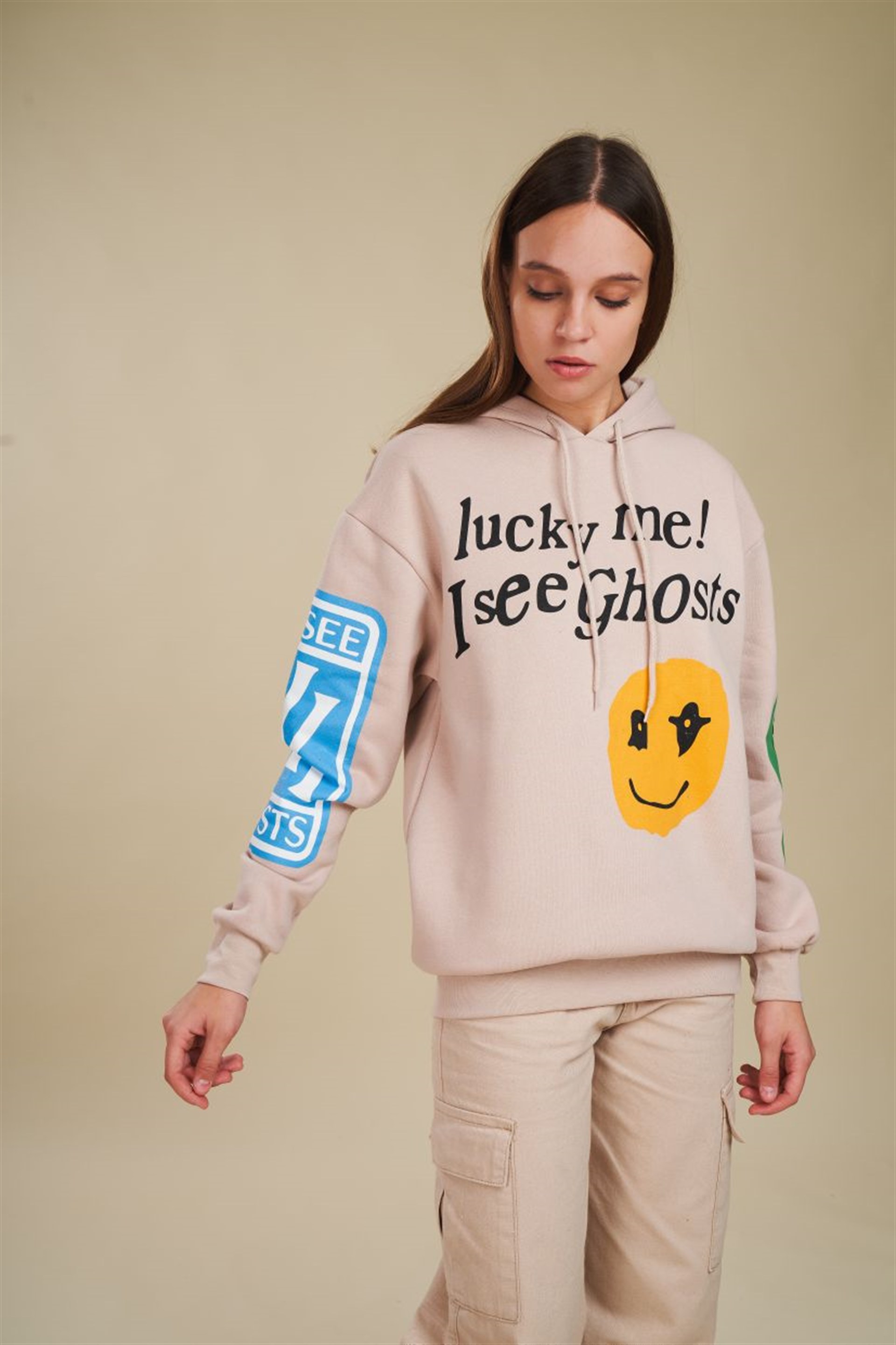 Smile Baskılı Sweatshirt