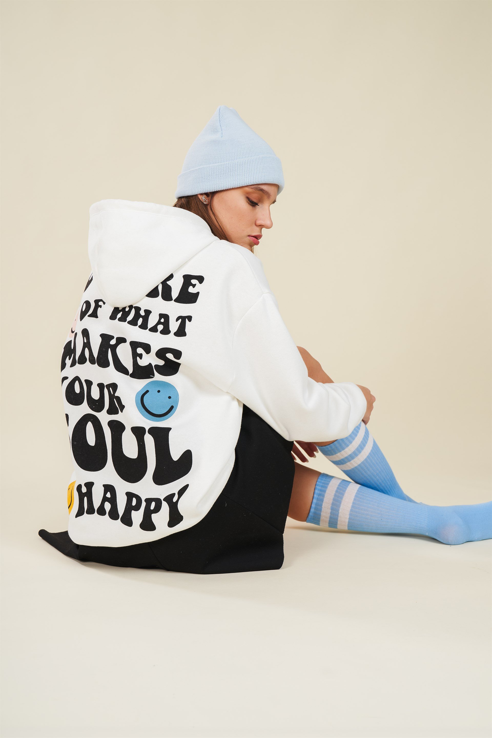Smile Baskılı Sweatshirt