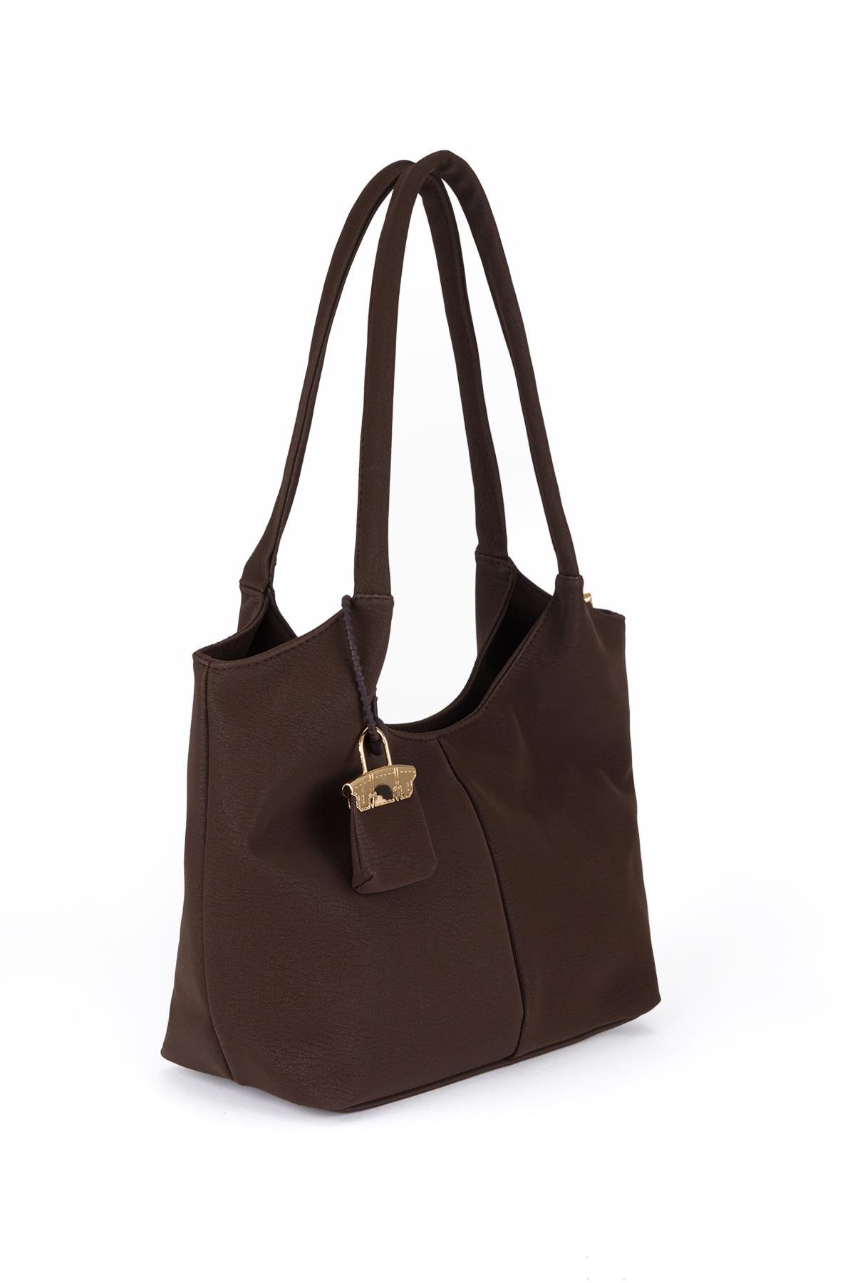 Soft Mini Charmlı Omuz Çantası Kahve