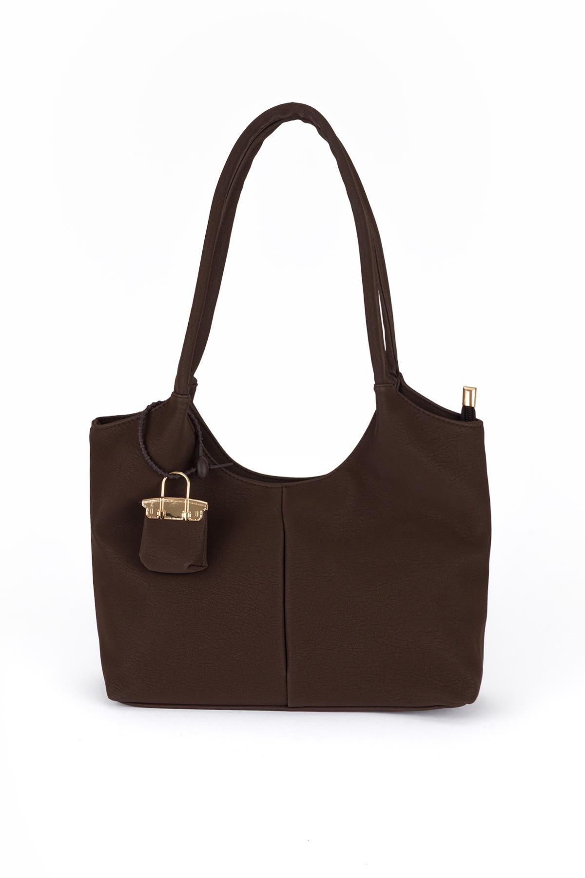 Soft Mini Charmlı Omuz Çantası Kahve