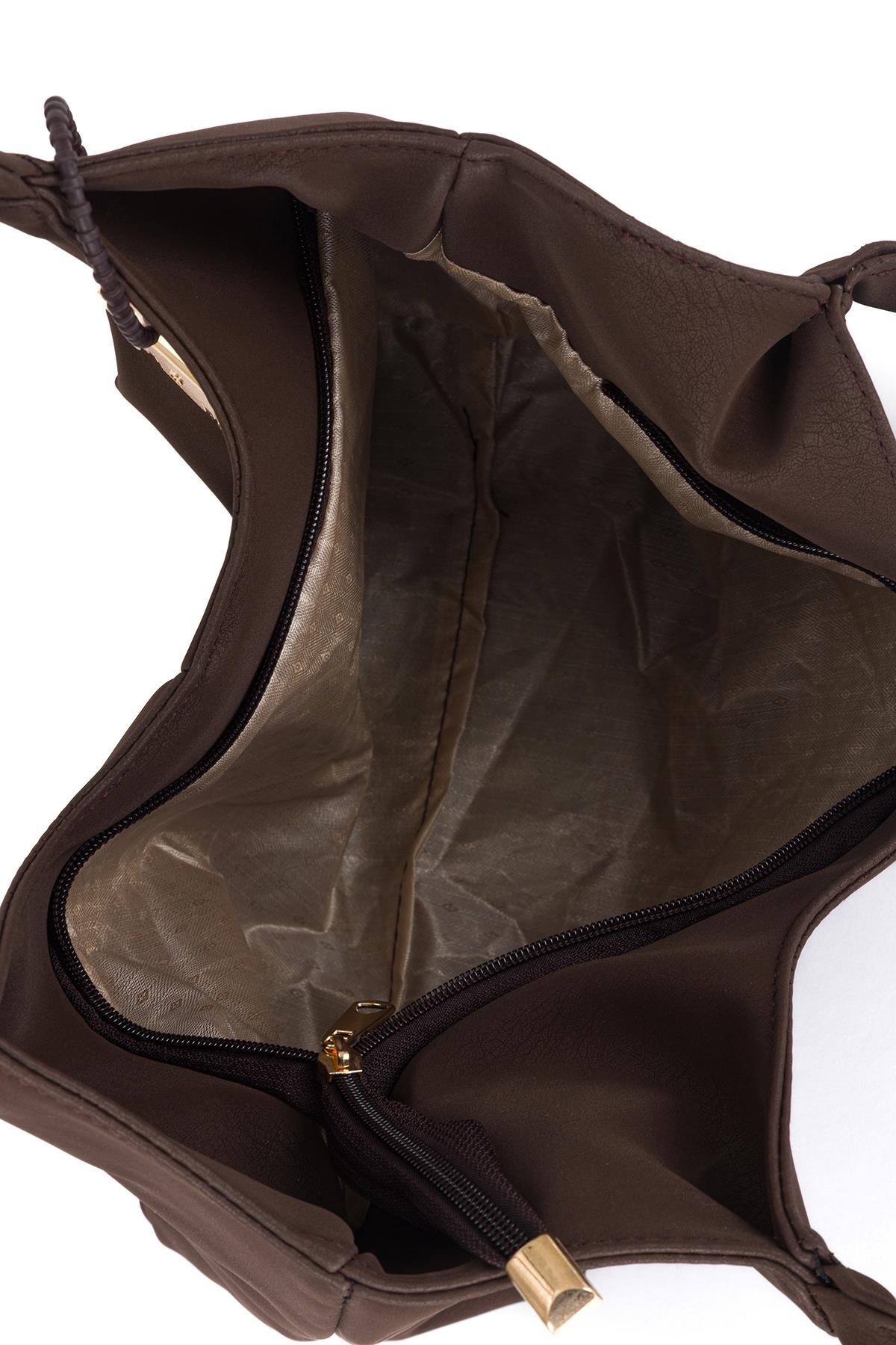 Soft Mini Charmlı Omuz Çantası Kahve