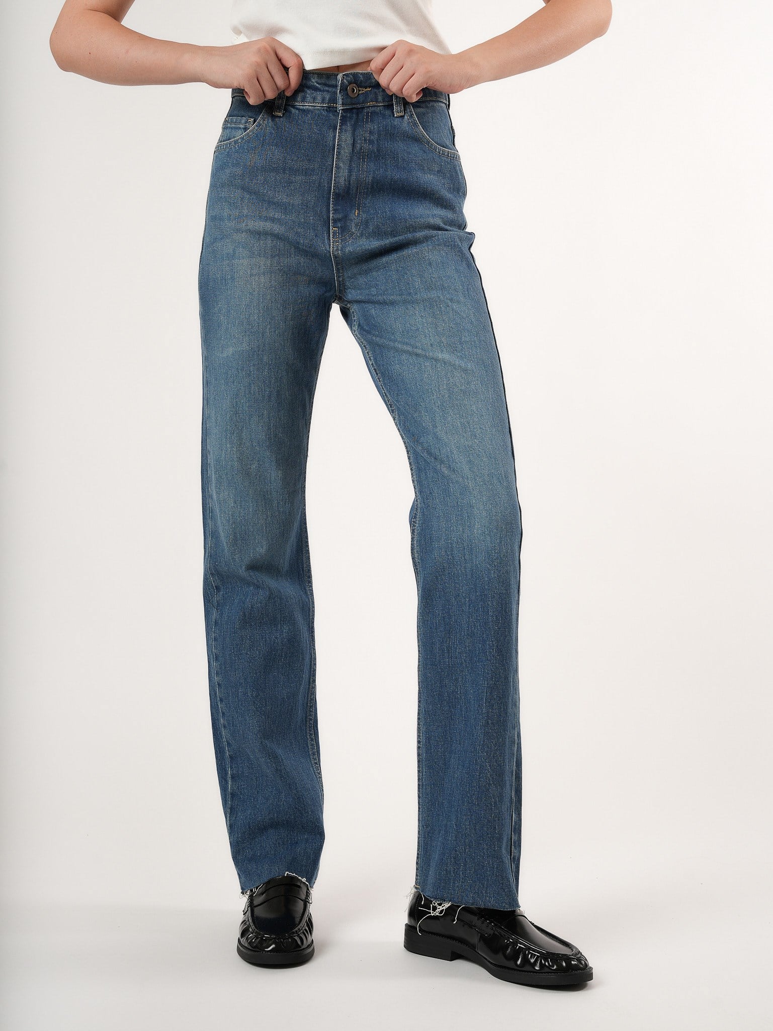 Straight Fit Jean Pantolon Koyu Mavi