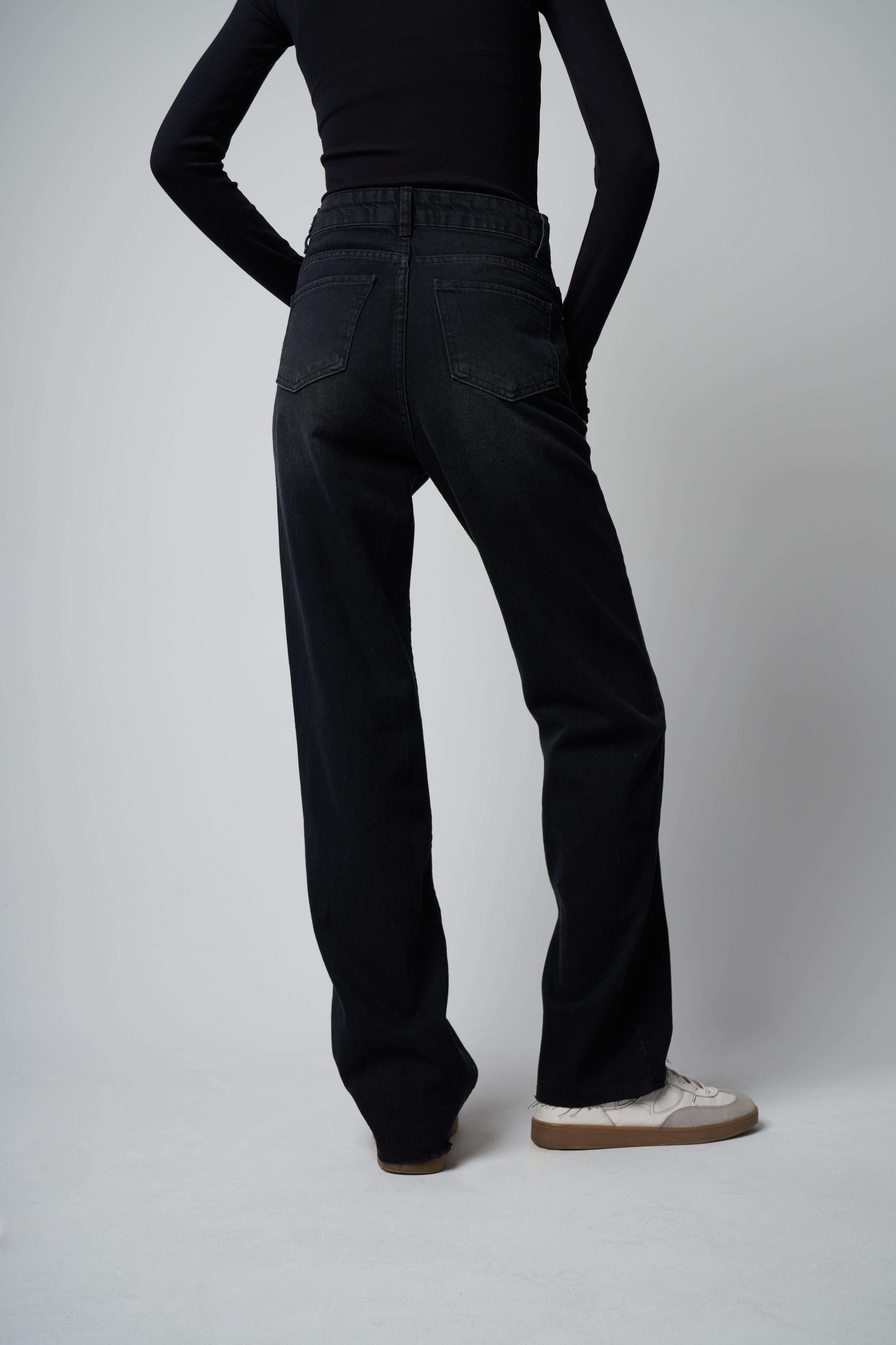 Straight Fit Jean Pantolon Siyah