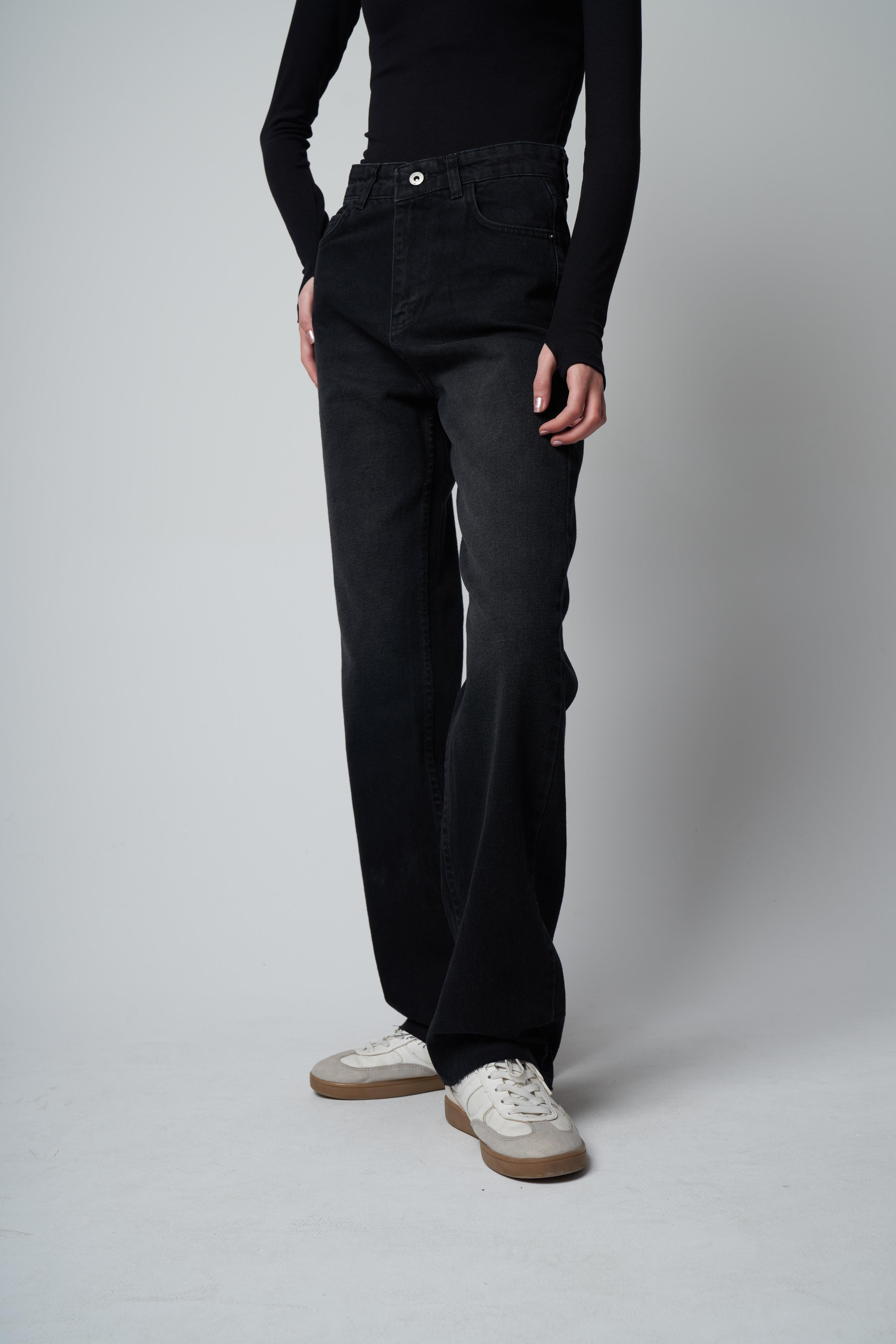 Straight Fit Jean Pantolon Siyah