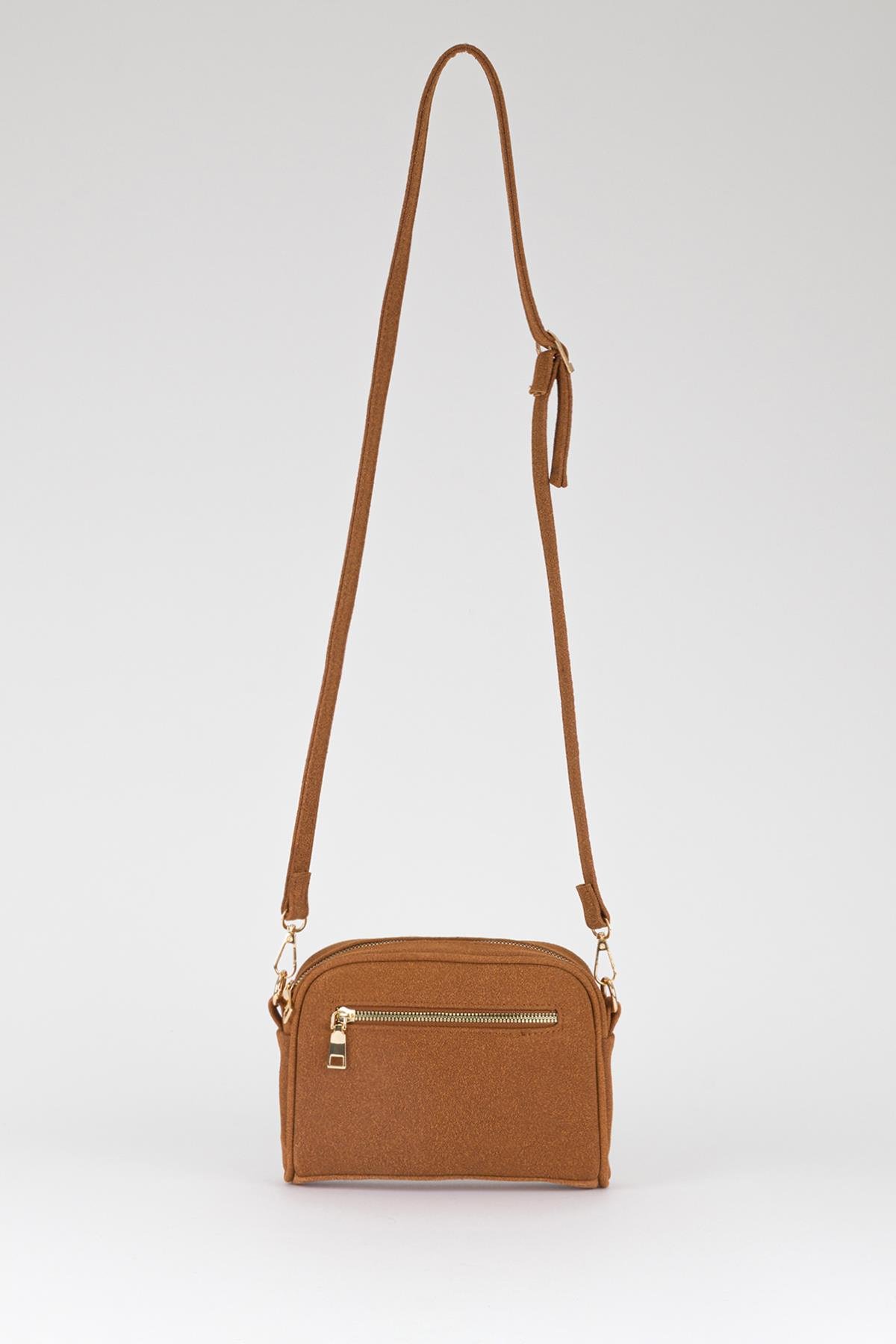 Süet Çapraz Çanta Taba