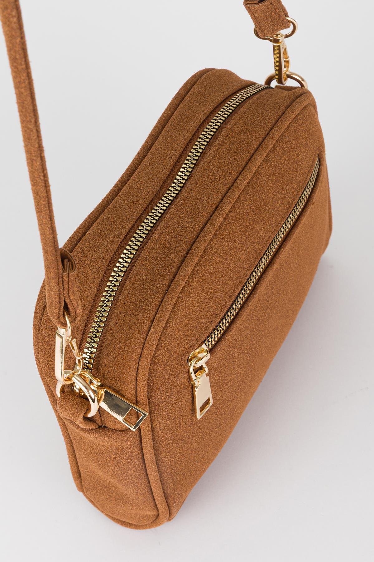 Süet Çapraz Çanta Taba