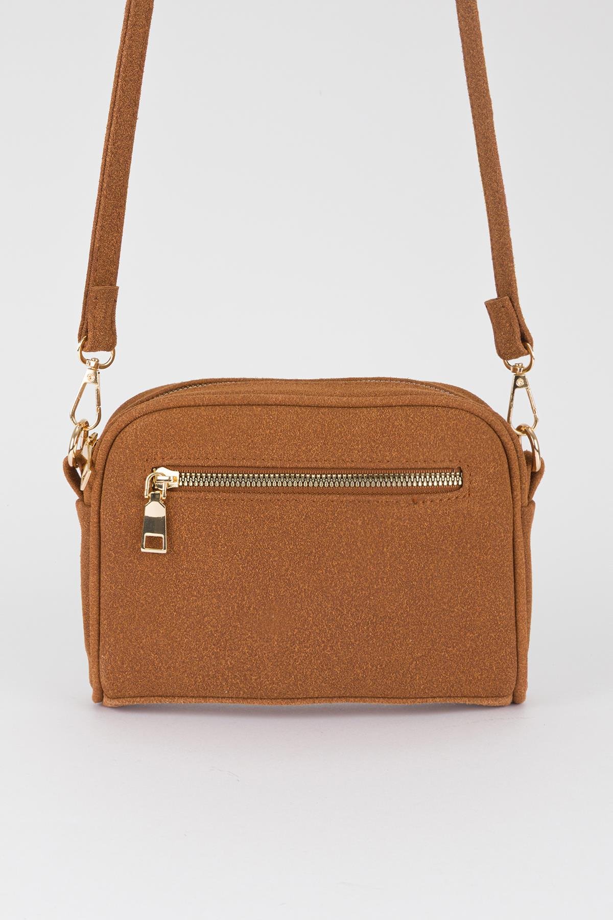 Süet Çapraz Çanta Taba