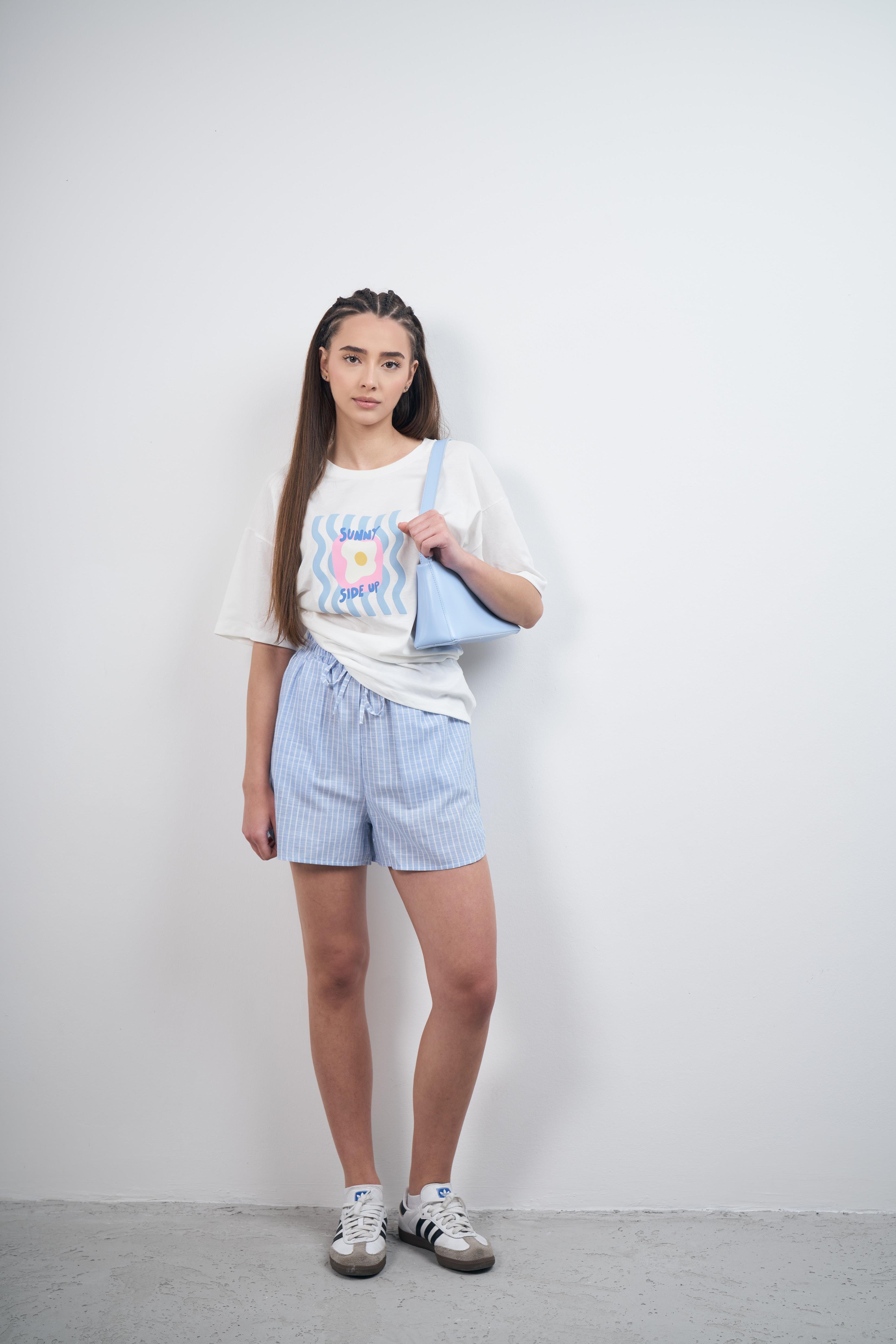 Sunny Side Up Baskılı Kısa Kol T-shirt Ekru