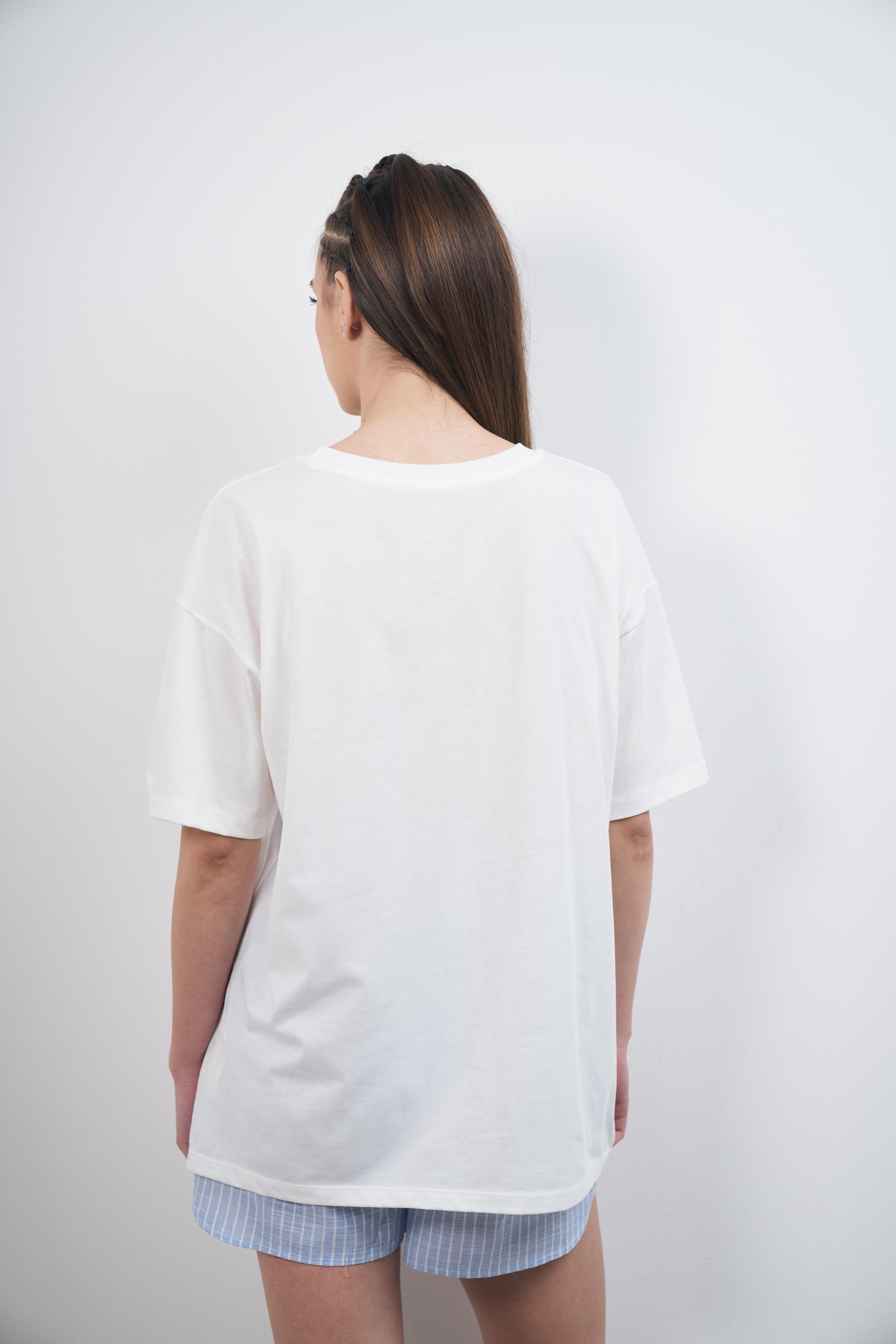 Sunny Side Up Baskılı Kısa Kol T-shirt Ekru