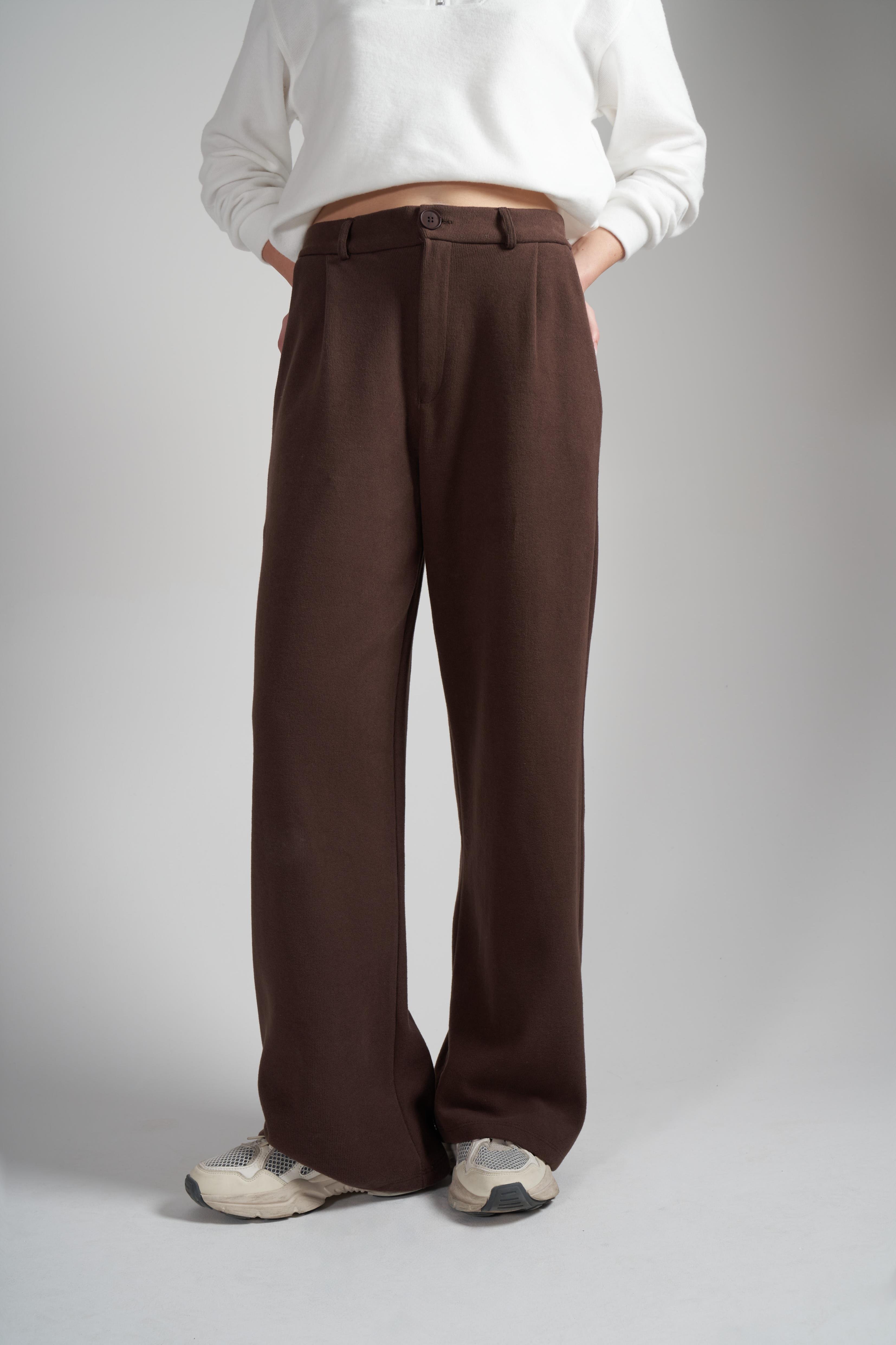 Triko Bol Paça Pantolon Kahve