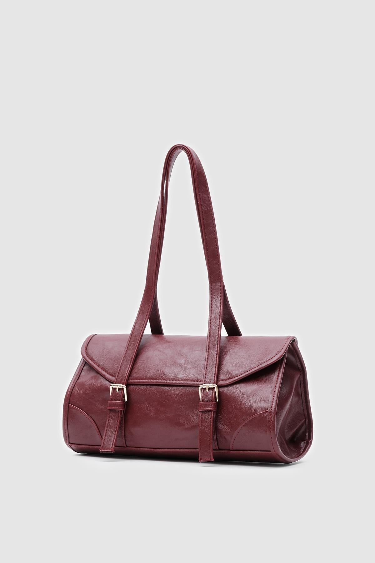 Vintage Baget Çanta Bordo