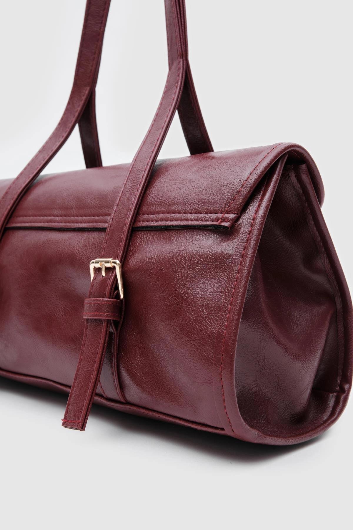 Vintage Baget Çanta Bordo