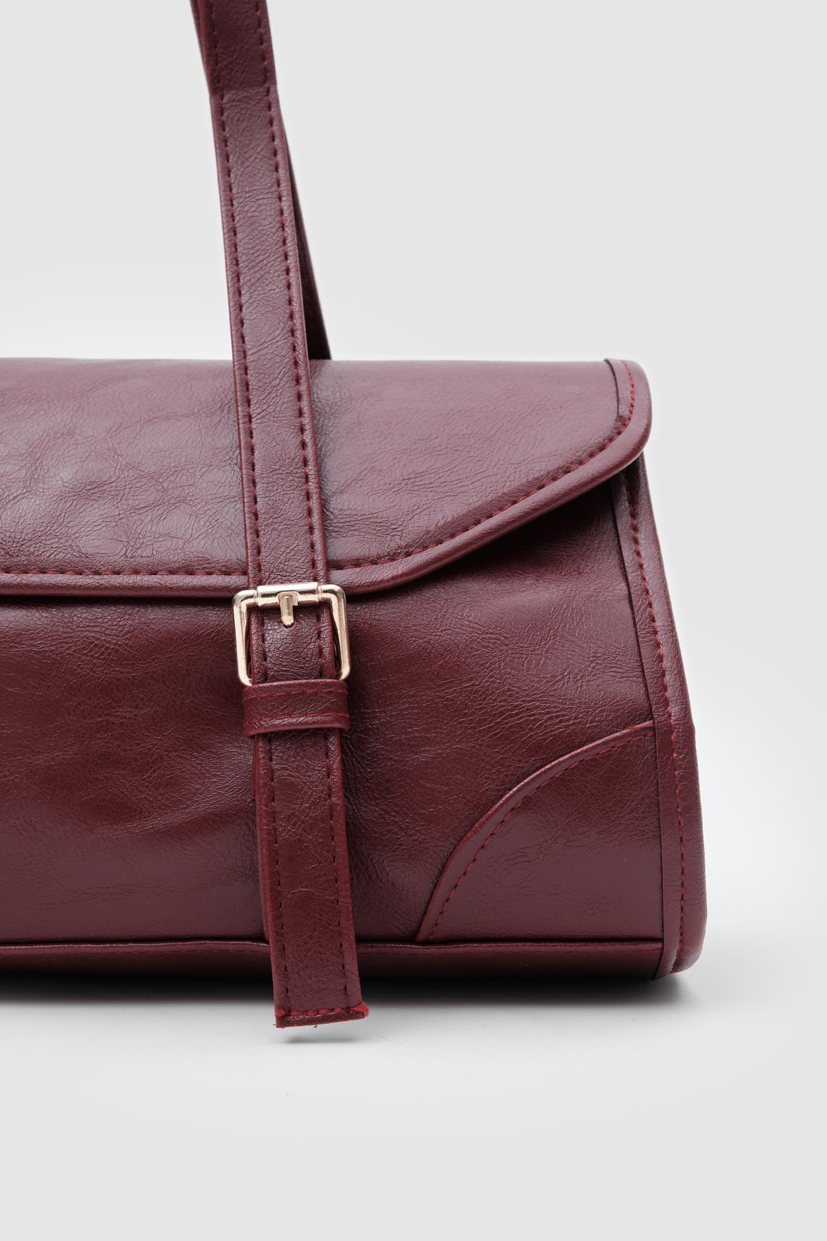 Vintage Baget Çanta Bordo