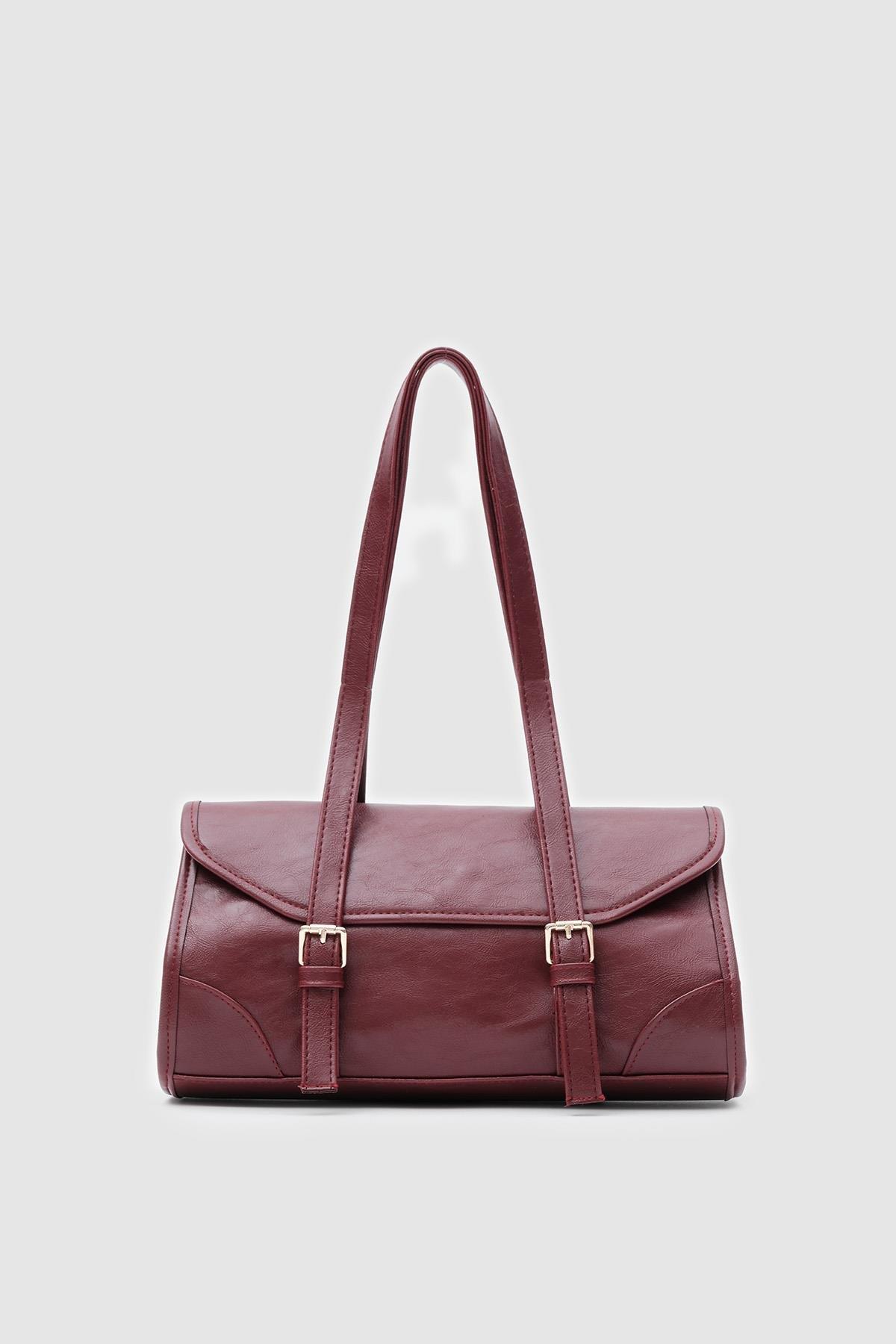 Vintage Baget Çanta Bordo