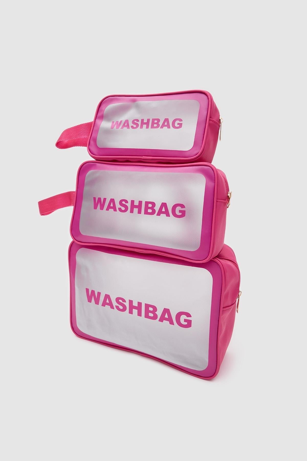 Wash Bag 3'lü Kozmatik Çantası Fuji